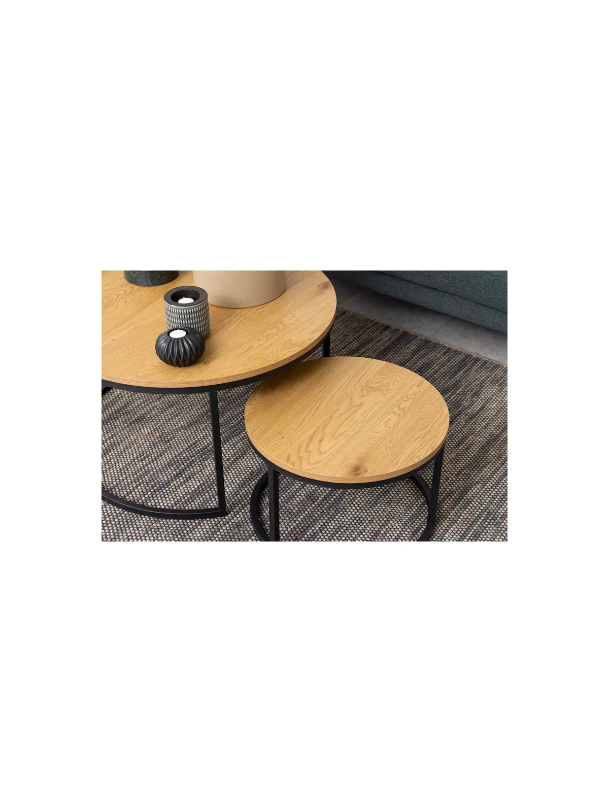 Runder Melamin Couchtisch Spiro Wildeiche