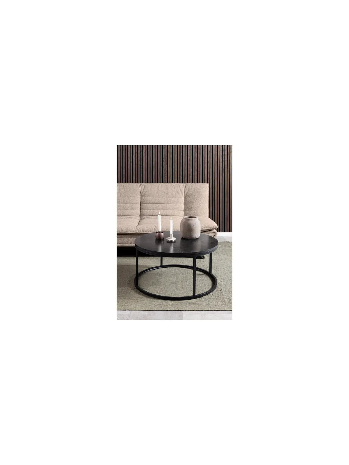 Runder Melamin Couchtisch Spiro Schwarz