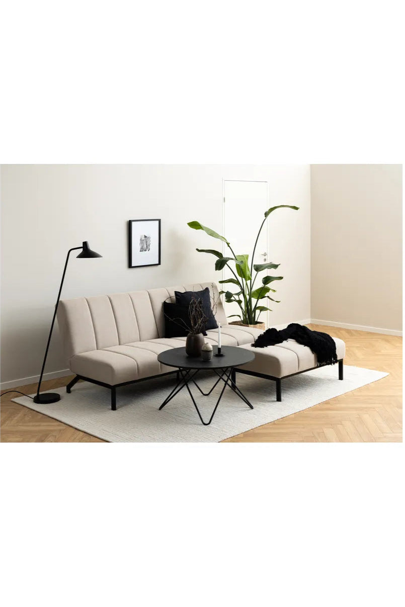 Runder Melamin Couchtisch Wyre Matt Schwarz
