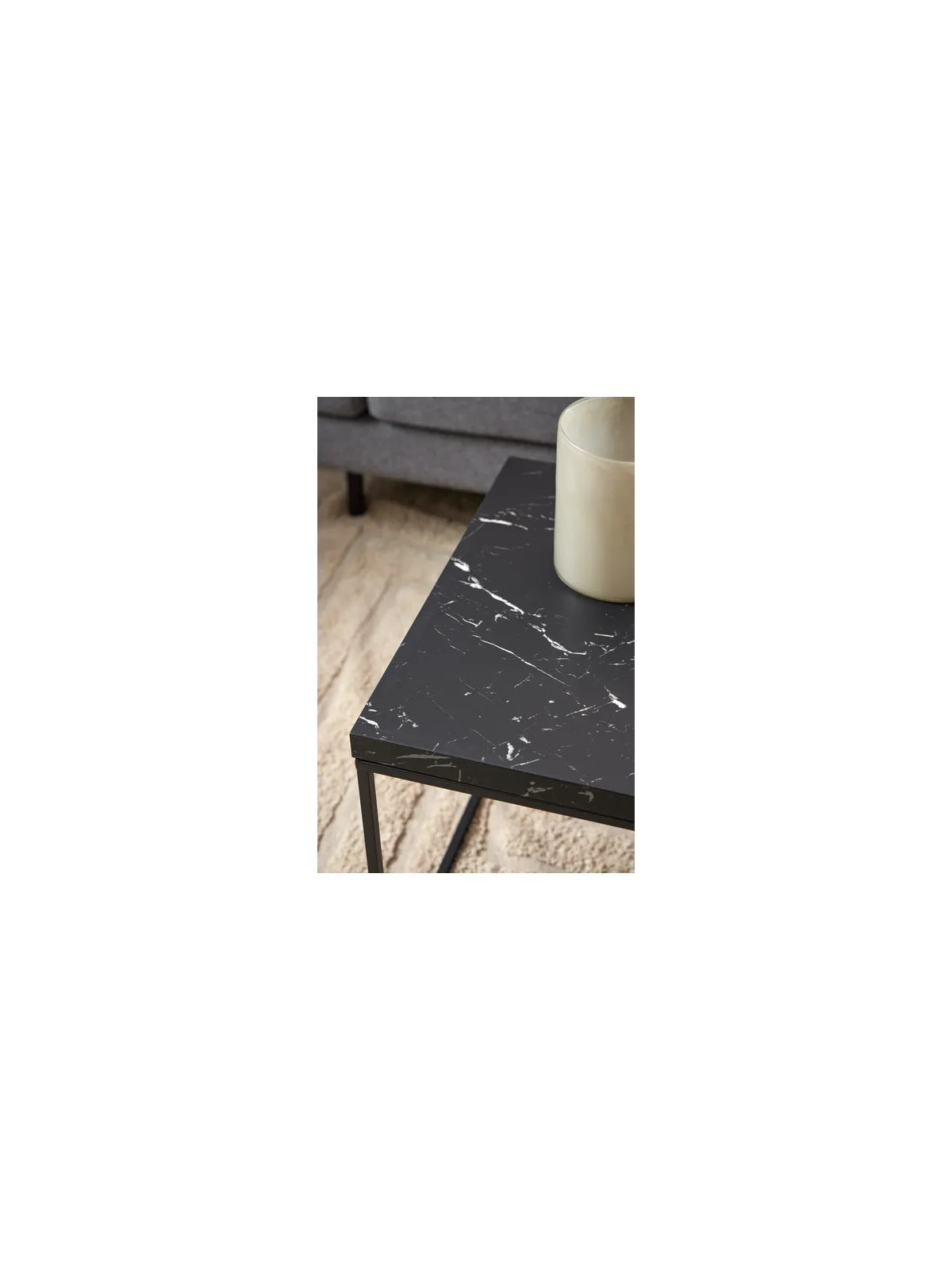Barossa Couchtisch Marmor Schwarz Marquina Rau Melamin