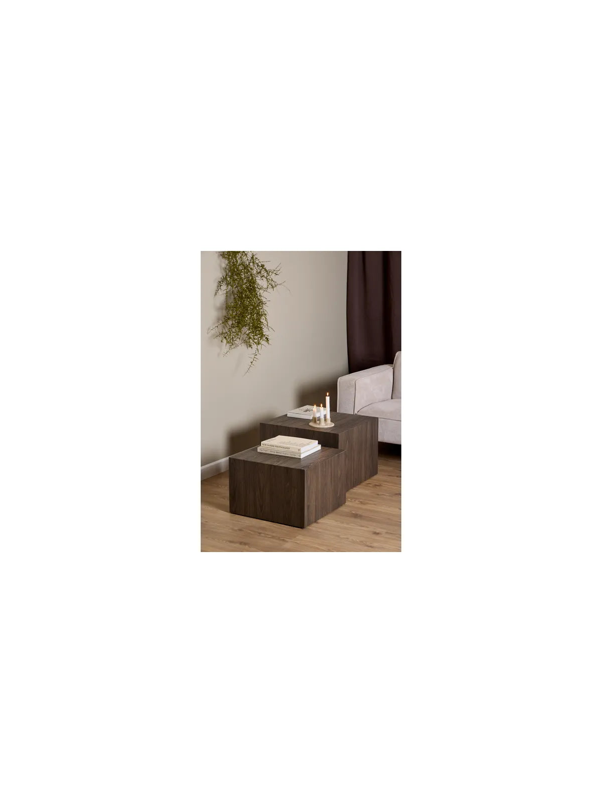 Dice Couchtisch Esche Rauch Rau Papier