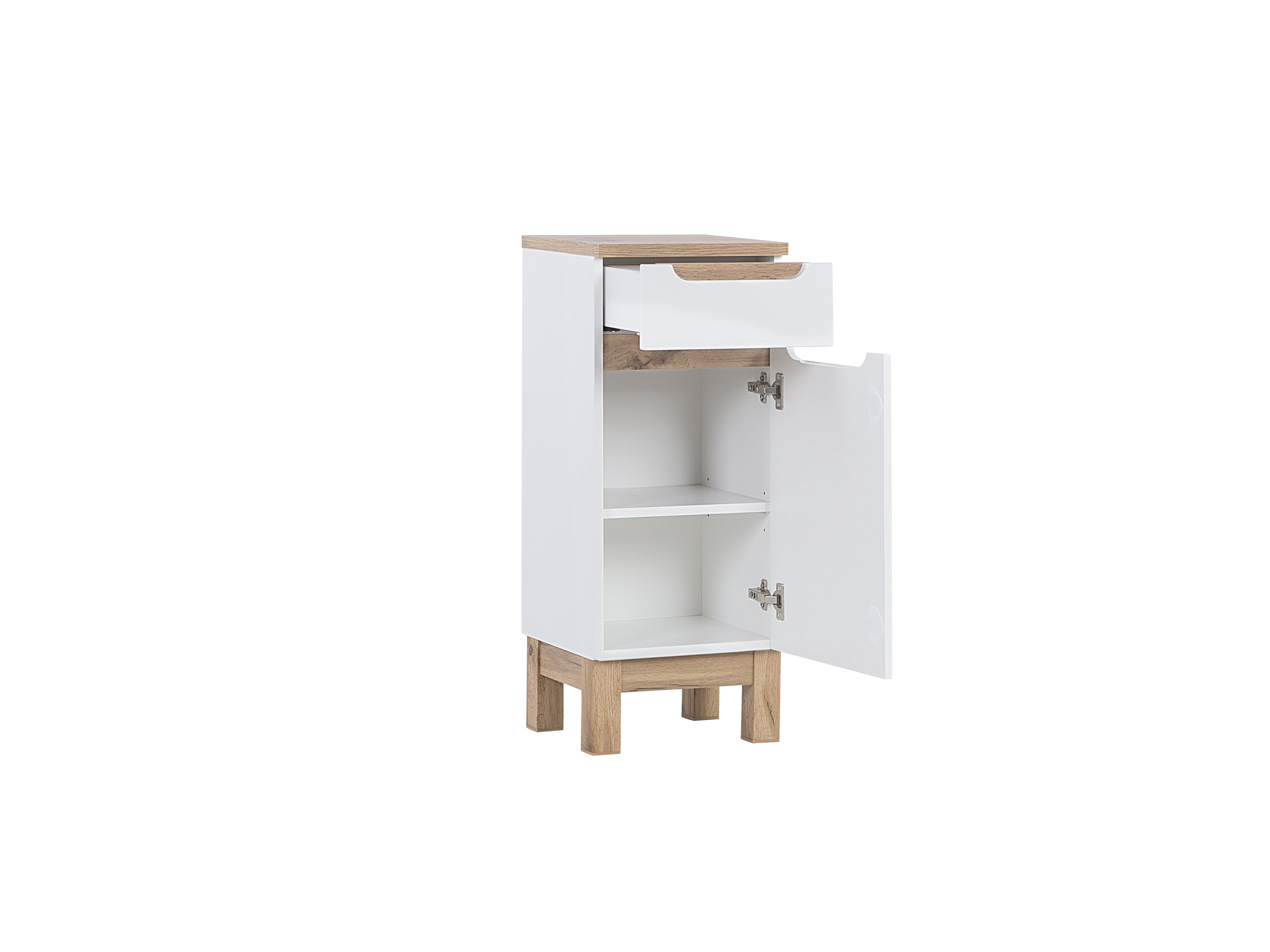 Bali Seitenschrank 35 cm 1 Tür 1 Schublade Weiß