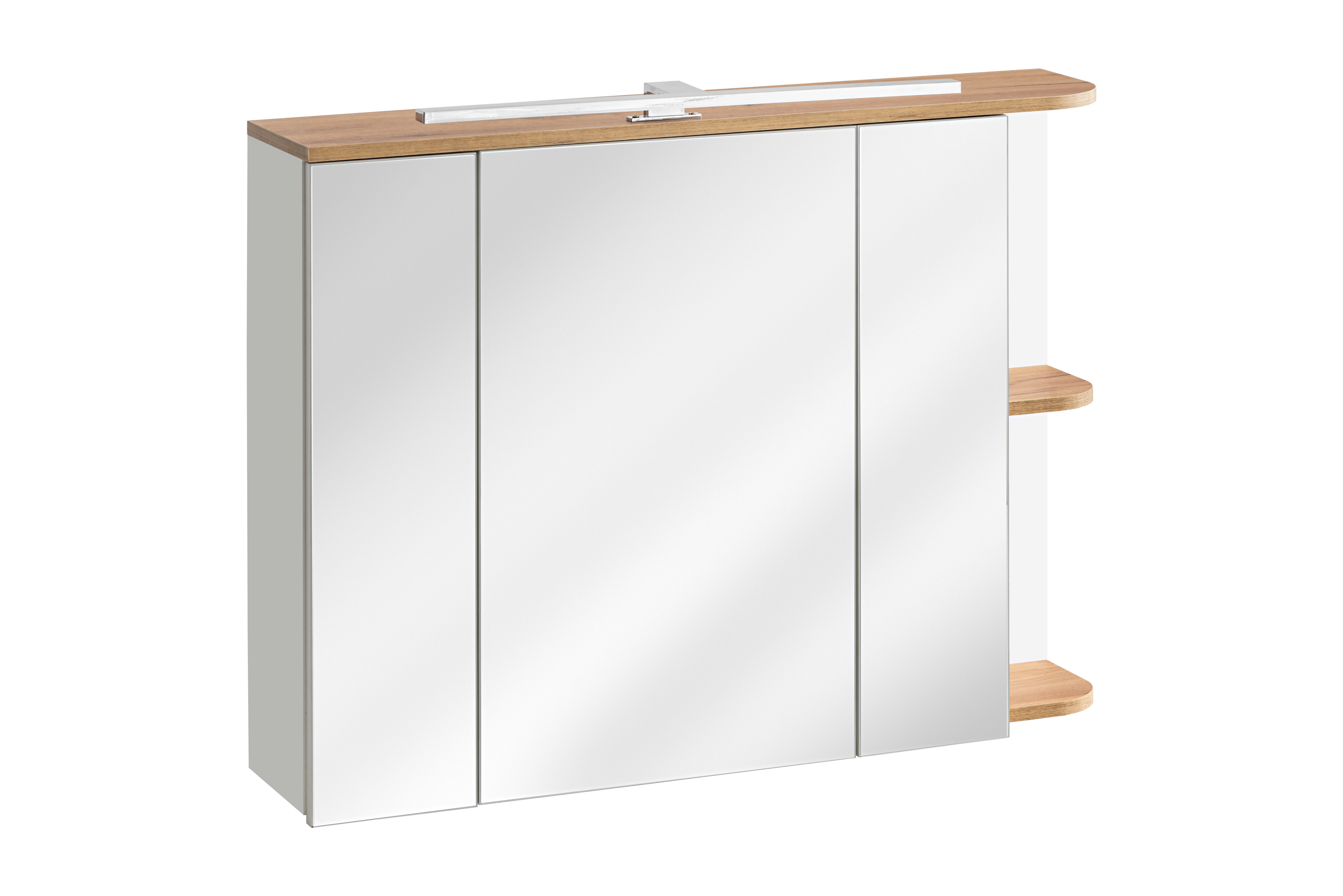 Platin Spiegelschrank 90cm 3 Türen
