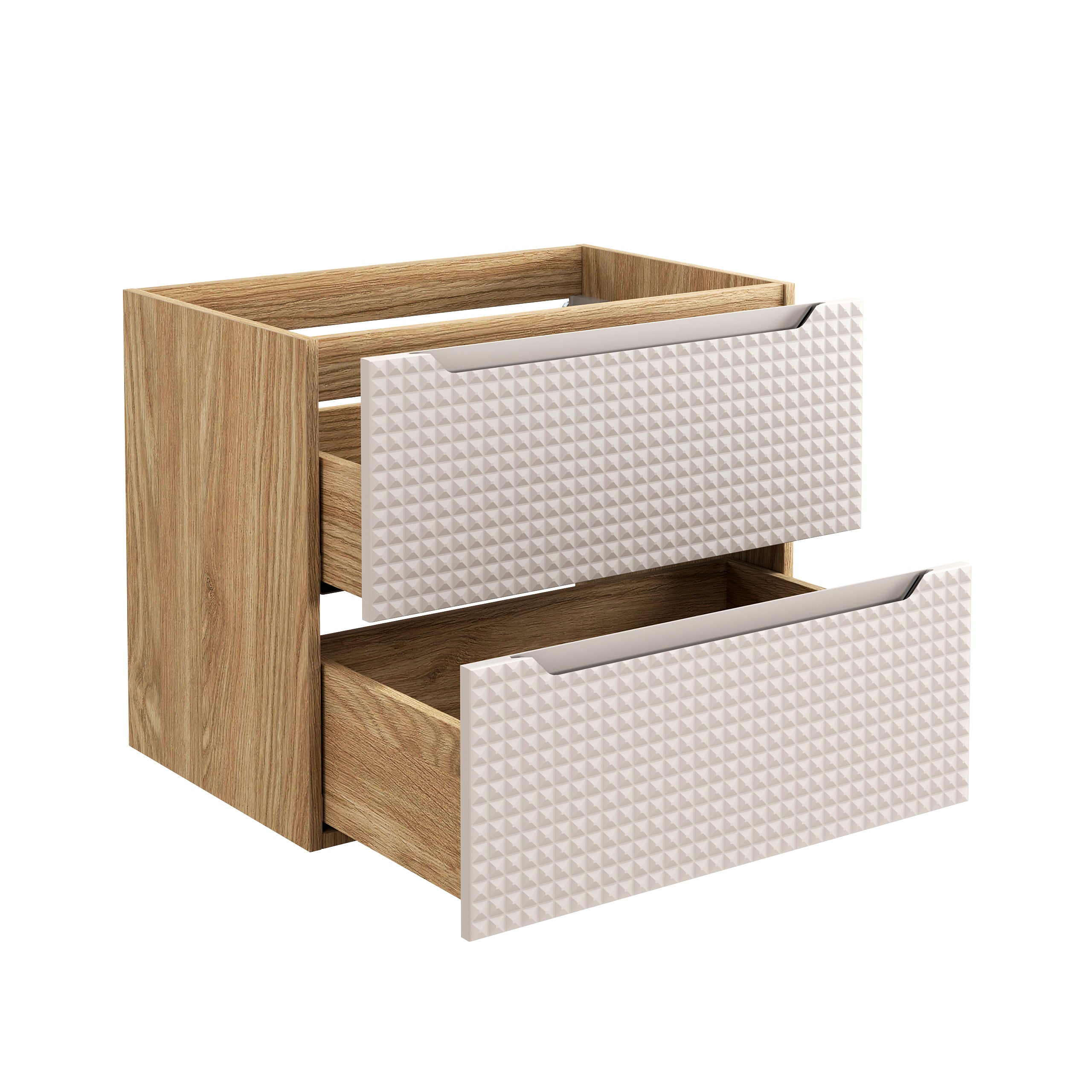 Luxor Unterschrank für Waschbecken, 70 cm, 2 Schubladen Beige, Eiche geölt