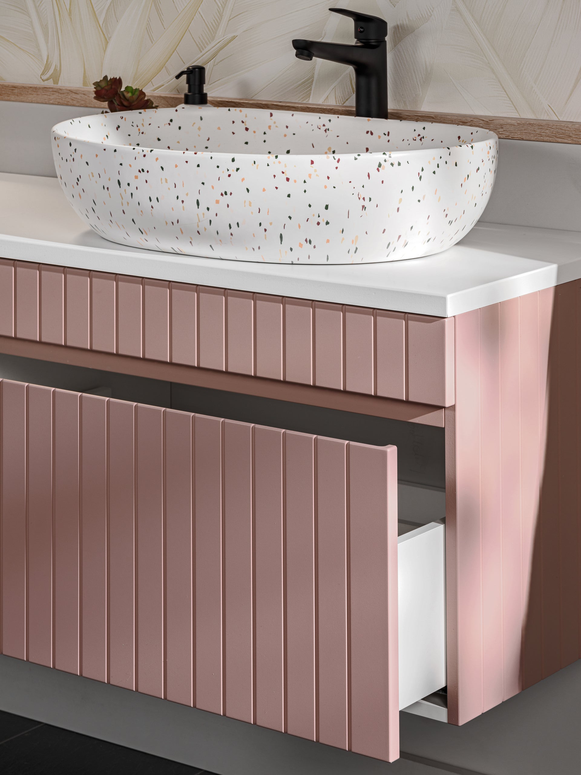 Iconic Waschbeckenunterschrank 100 cm, 1 Schublade Antike Rose