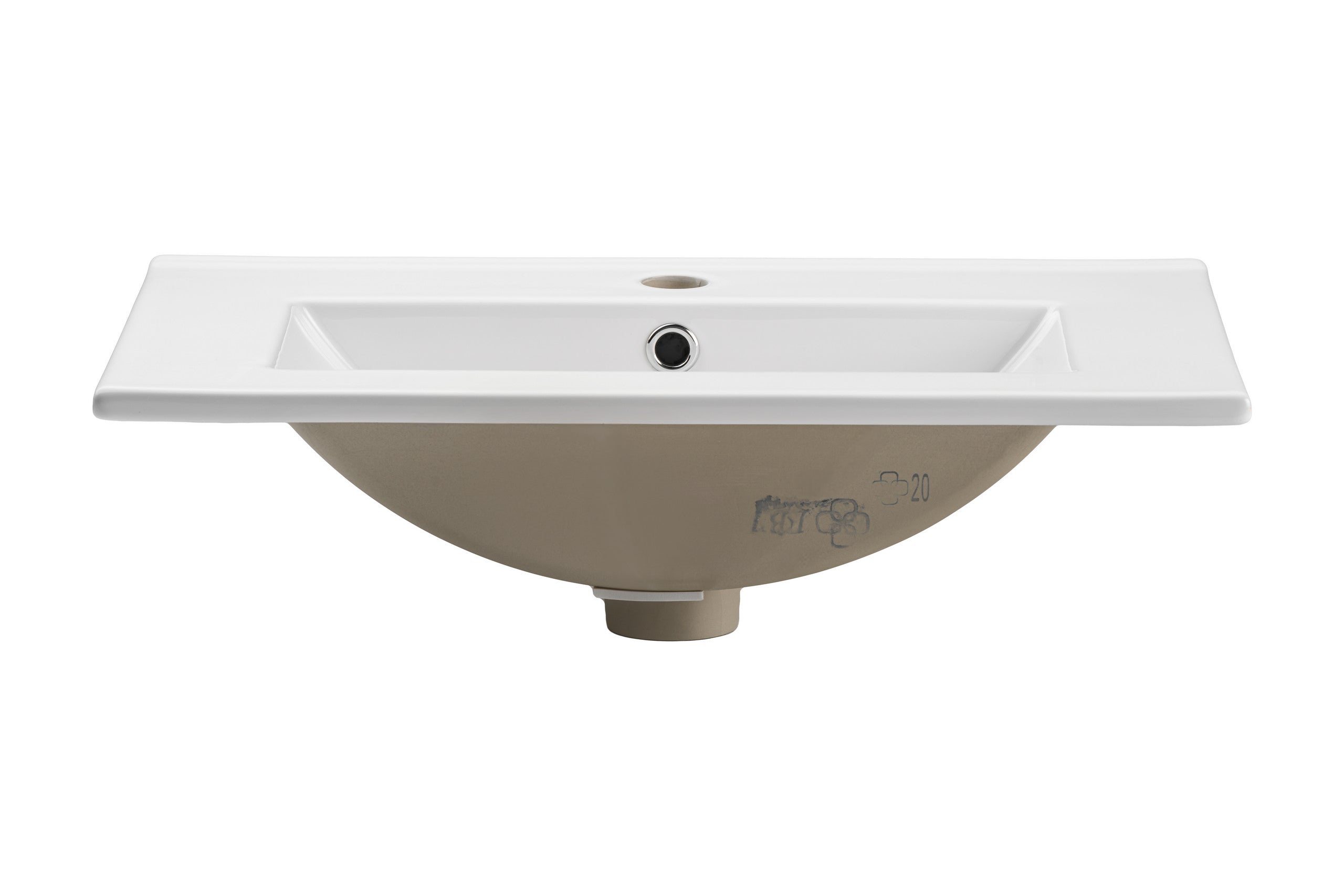 Um-2060Rb Einzelbecken-Möbelwaschtisch, 60 cm Weiß glänzend