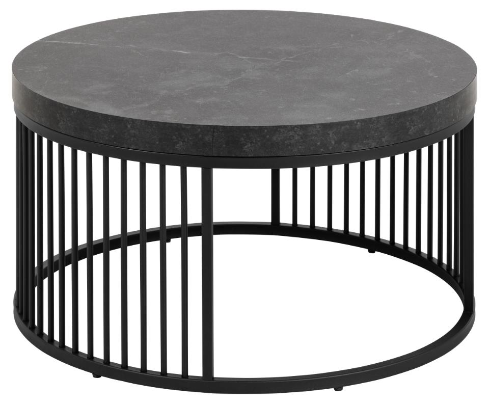 Runder Melamin Couchtisch Strington Schwarz