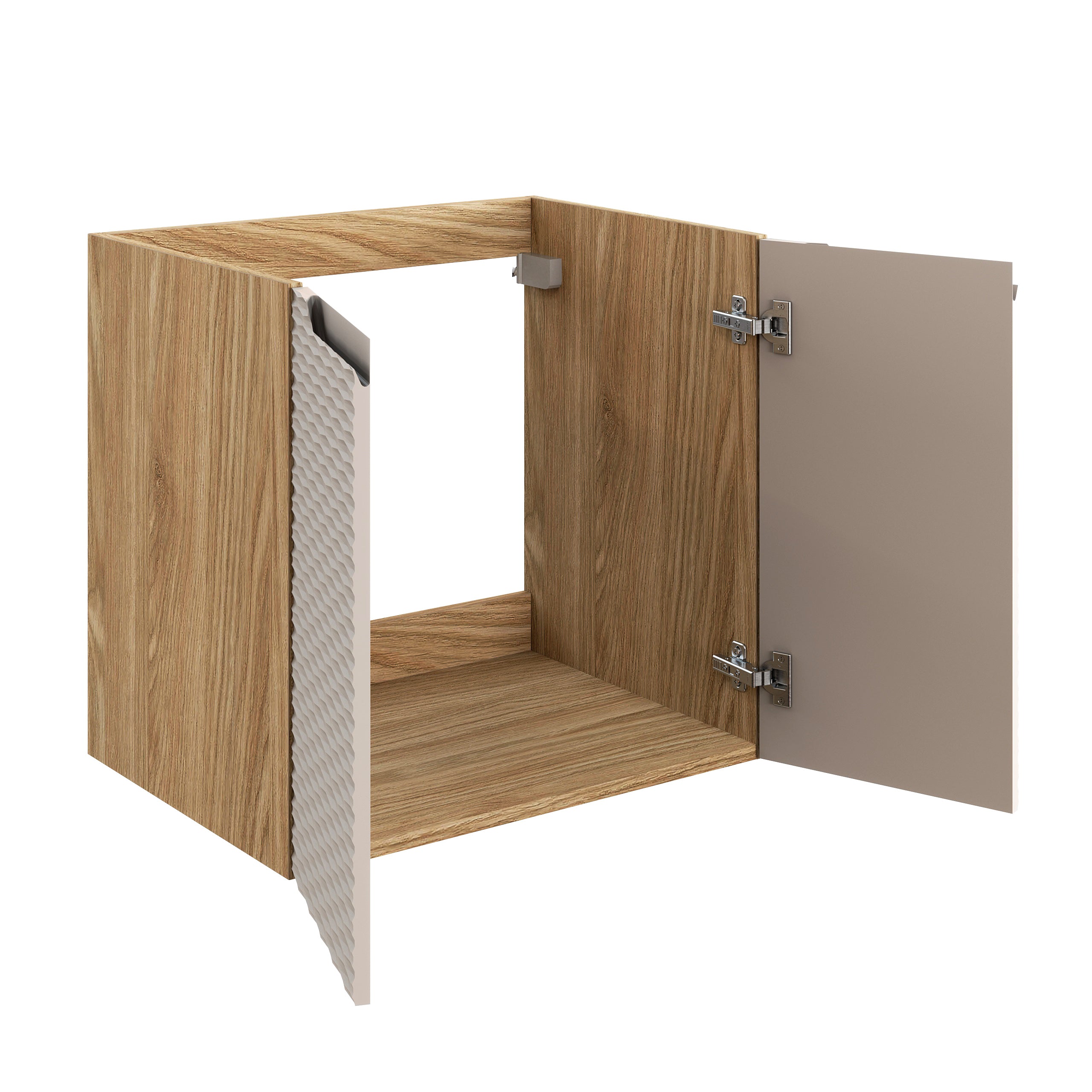 Ocean Waschbeckenunterschrank 60 cm, 2 Türen Beige, Eiche geölt