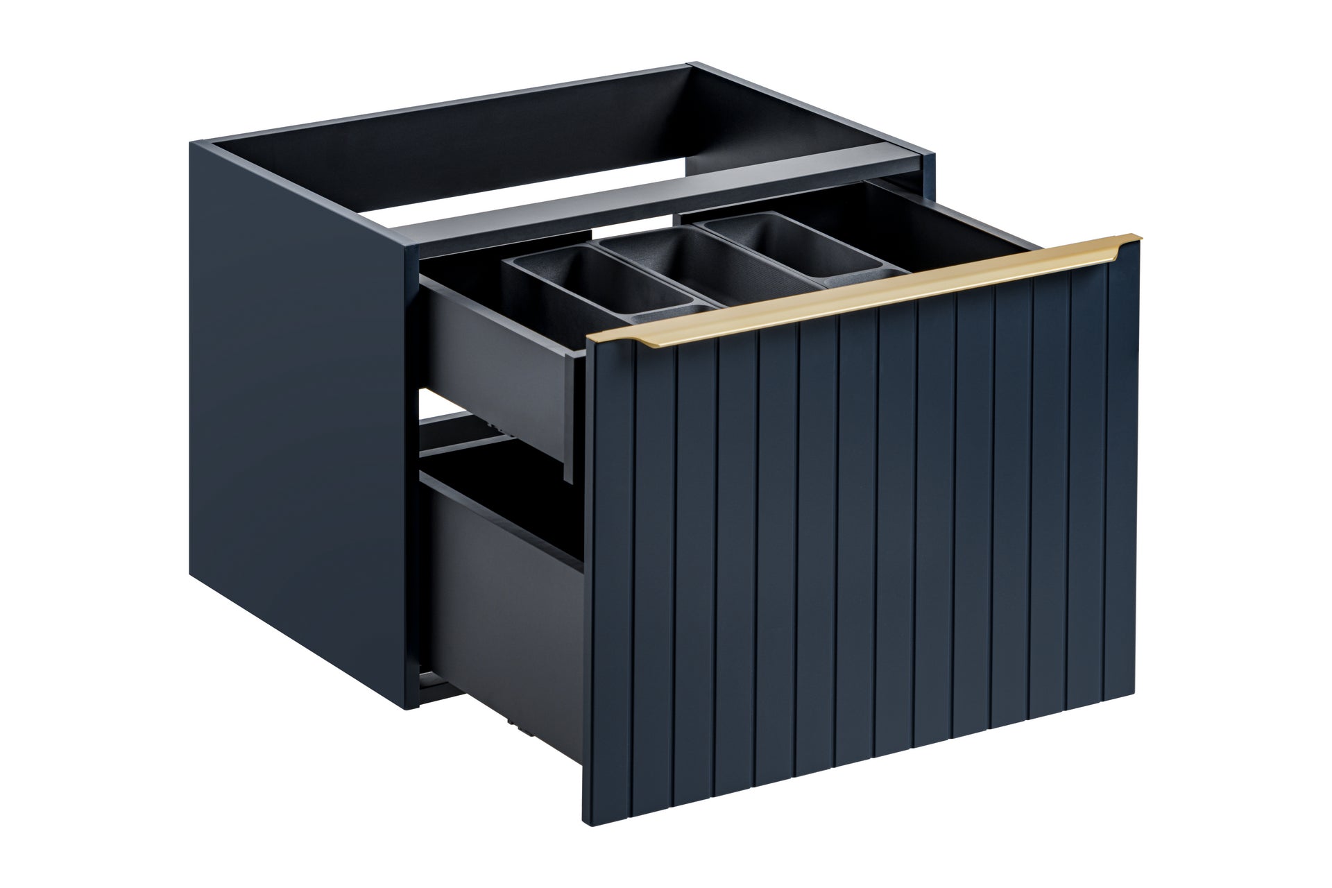 Santa Schrank unter Waschbecken 60 cm 2 Schubladen Indigoblau