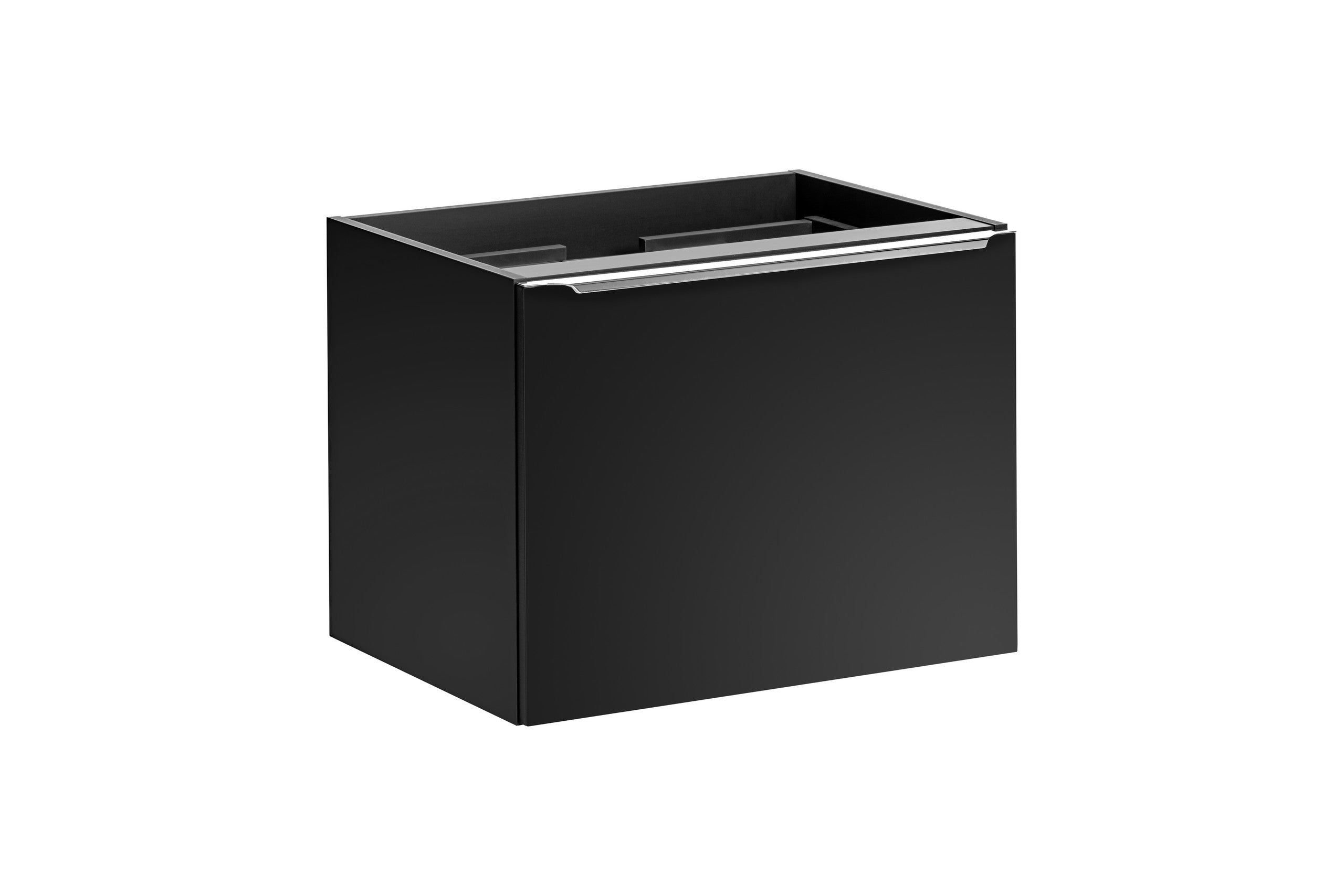 Santa Schrank unter Waschbecken 60 cm 2 Schubladen Schwarz Matt