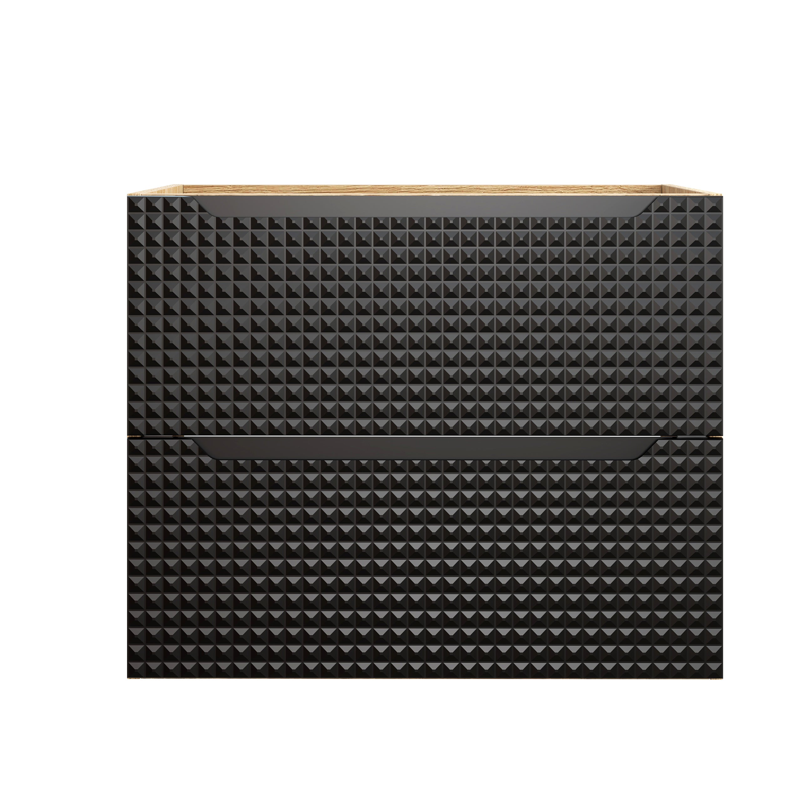 Luxor Unterschrank für Waschbecken, 70 cm, 2 Schubladen Schwarz Matt, Geölte Eiche