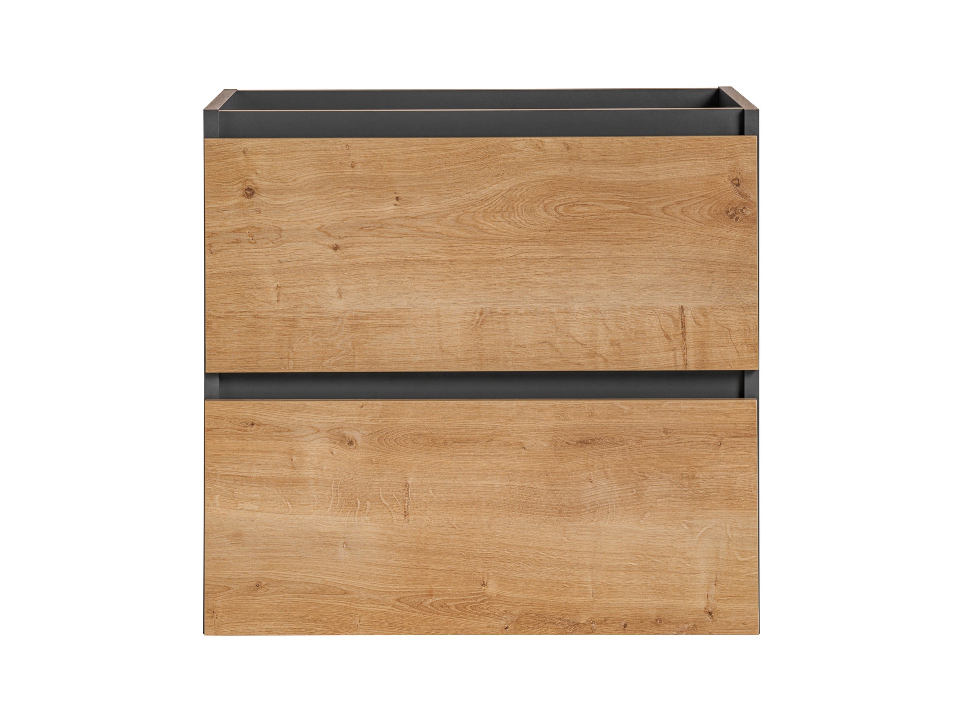 Monako Waschbeckenunterschrank 60 cm 2 Schubladen Diamantgrau, Hamilton-Eiche