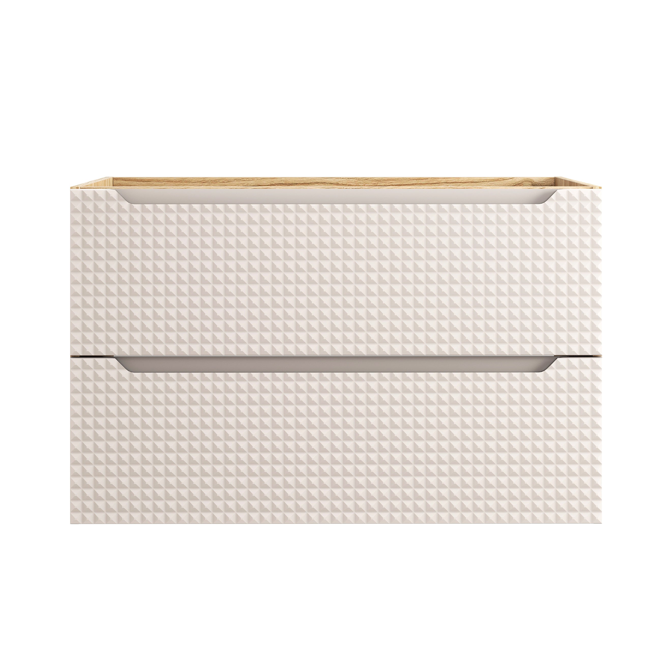 Luxor Unterschrank für Waschbecken, 90 cm, 2 Schubladen Beige, Eiche geölt