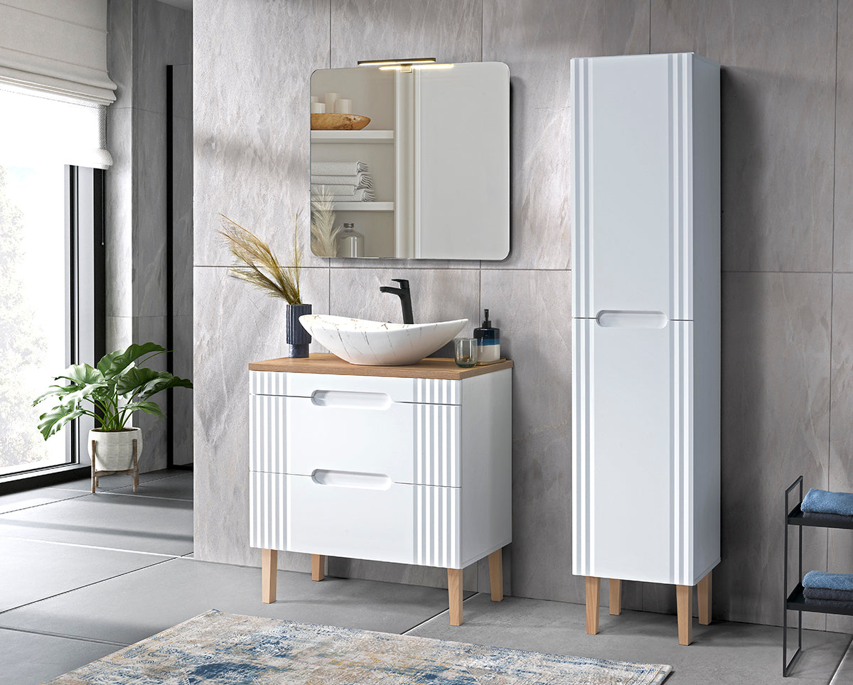 Fiji Unterschrank für Waschbecken, 80 cm, 2 Schubladen