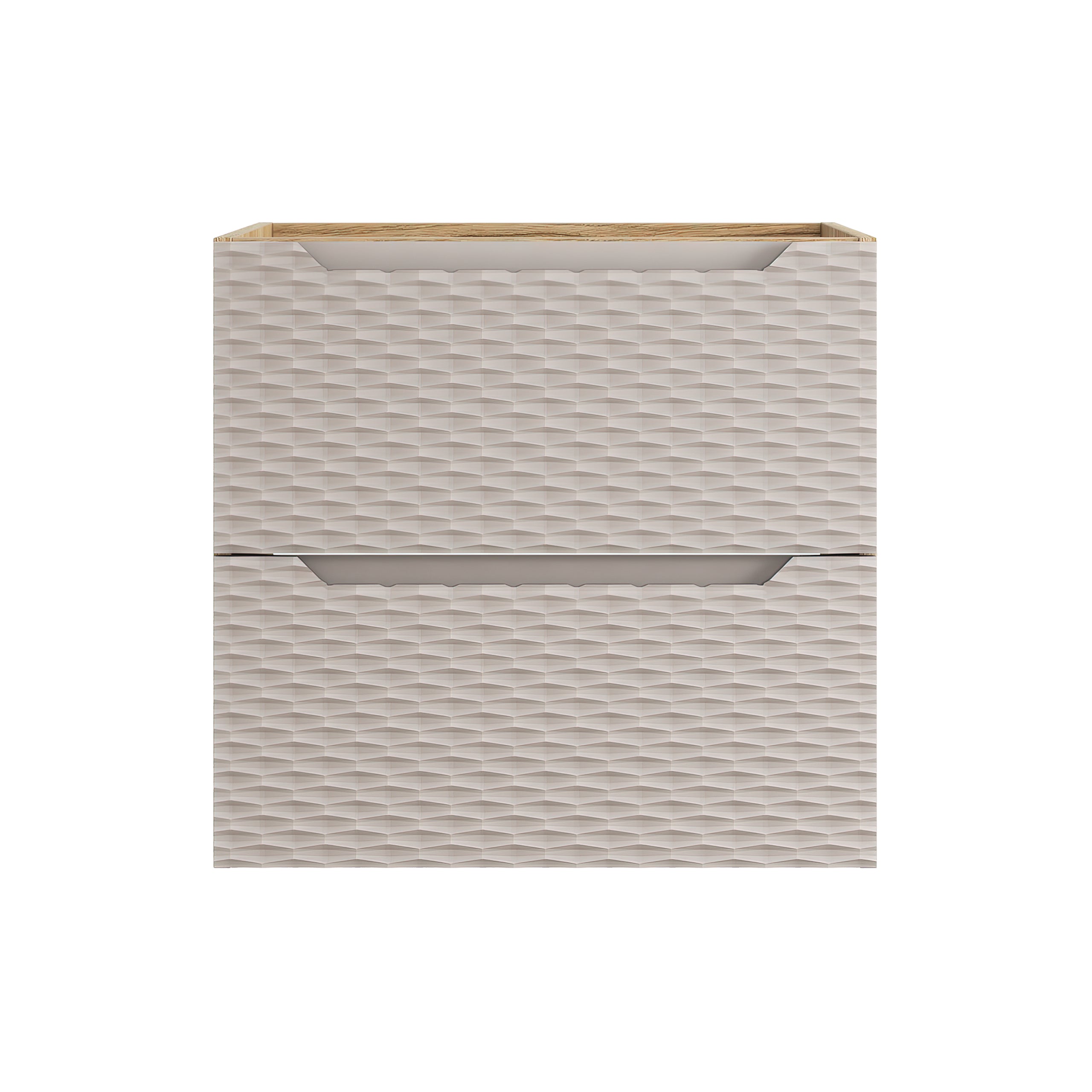 Ocean Unterschrank für Waschbecken, 60 cm, 2 Schubladen Beige, Eiche geölt