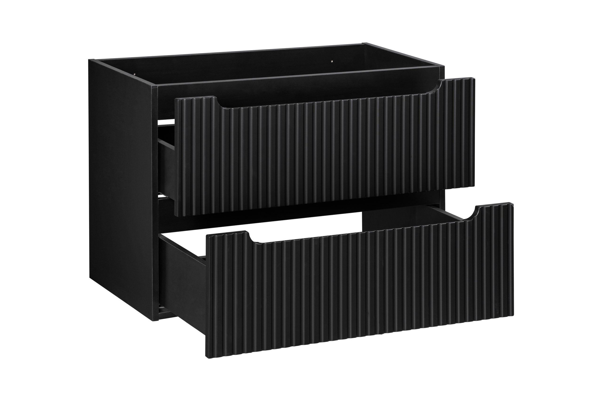 Nova Unterschrank für Waschbecken, 80 cm, 2 Schubladen Schwarz Matt