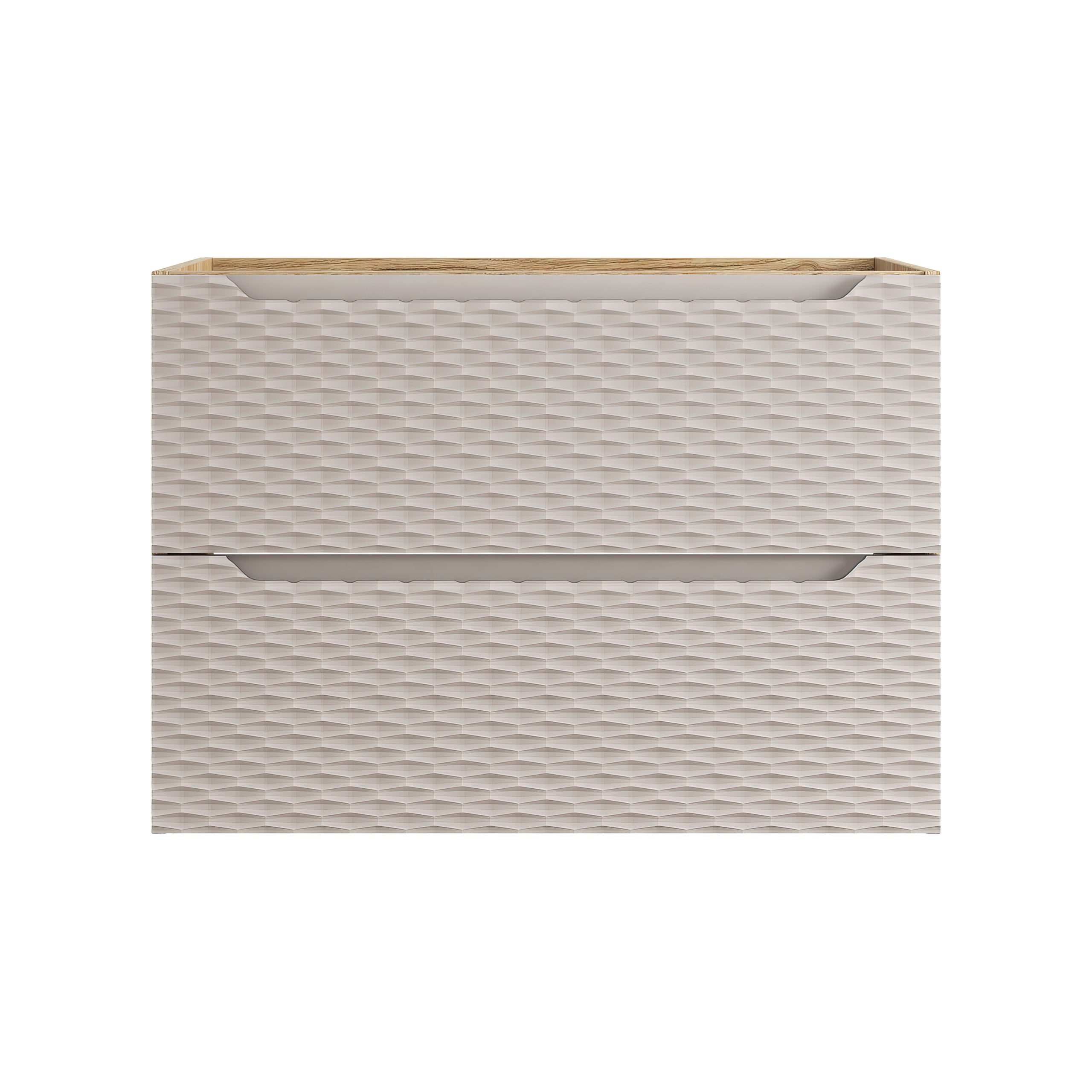 Ocean Waschbeckenunterschrank 80 cm 2 Schubladen Beige, Eiche geölt