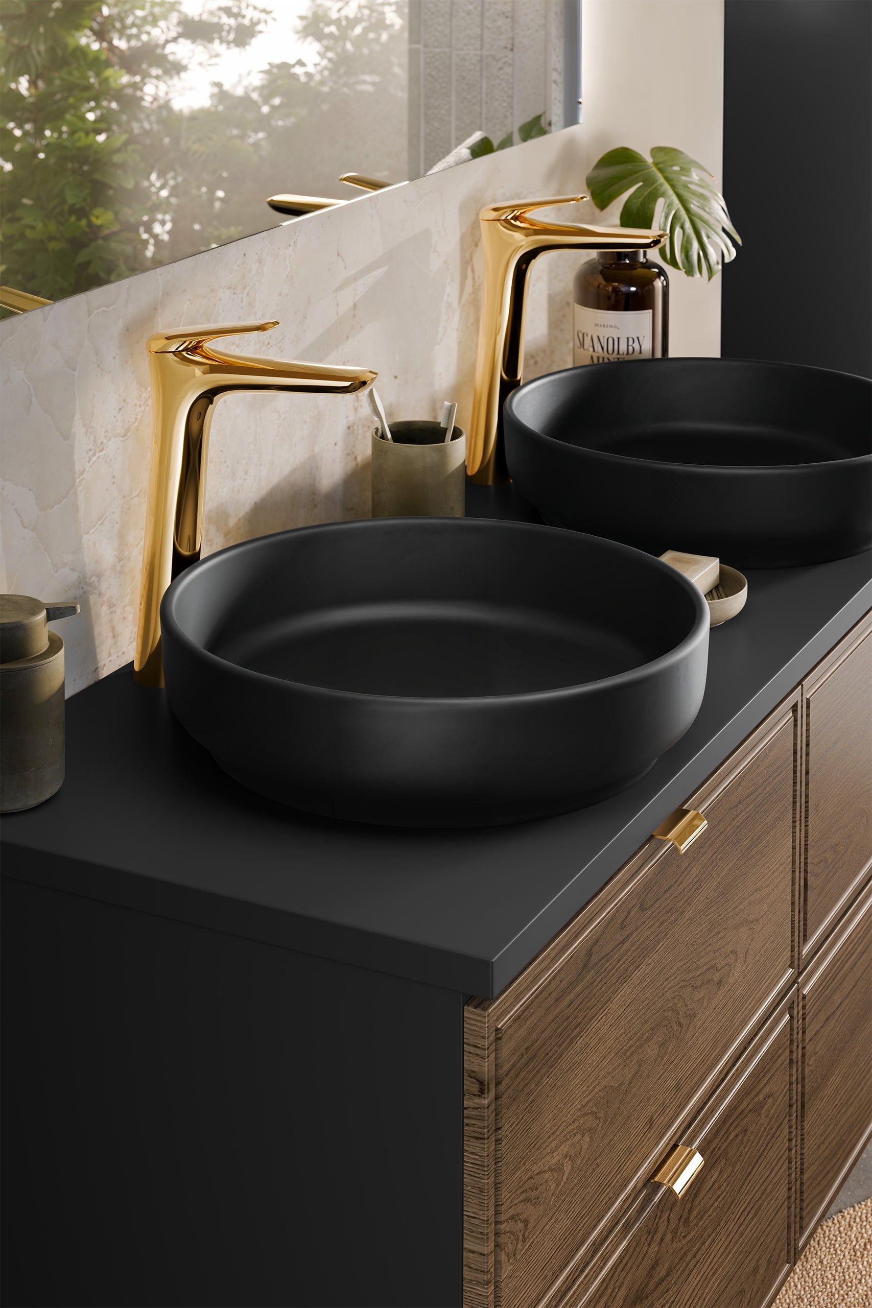 River Aufsatzwaschbecken Schwarz Matt 40 x 40 x 12 cm