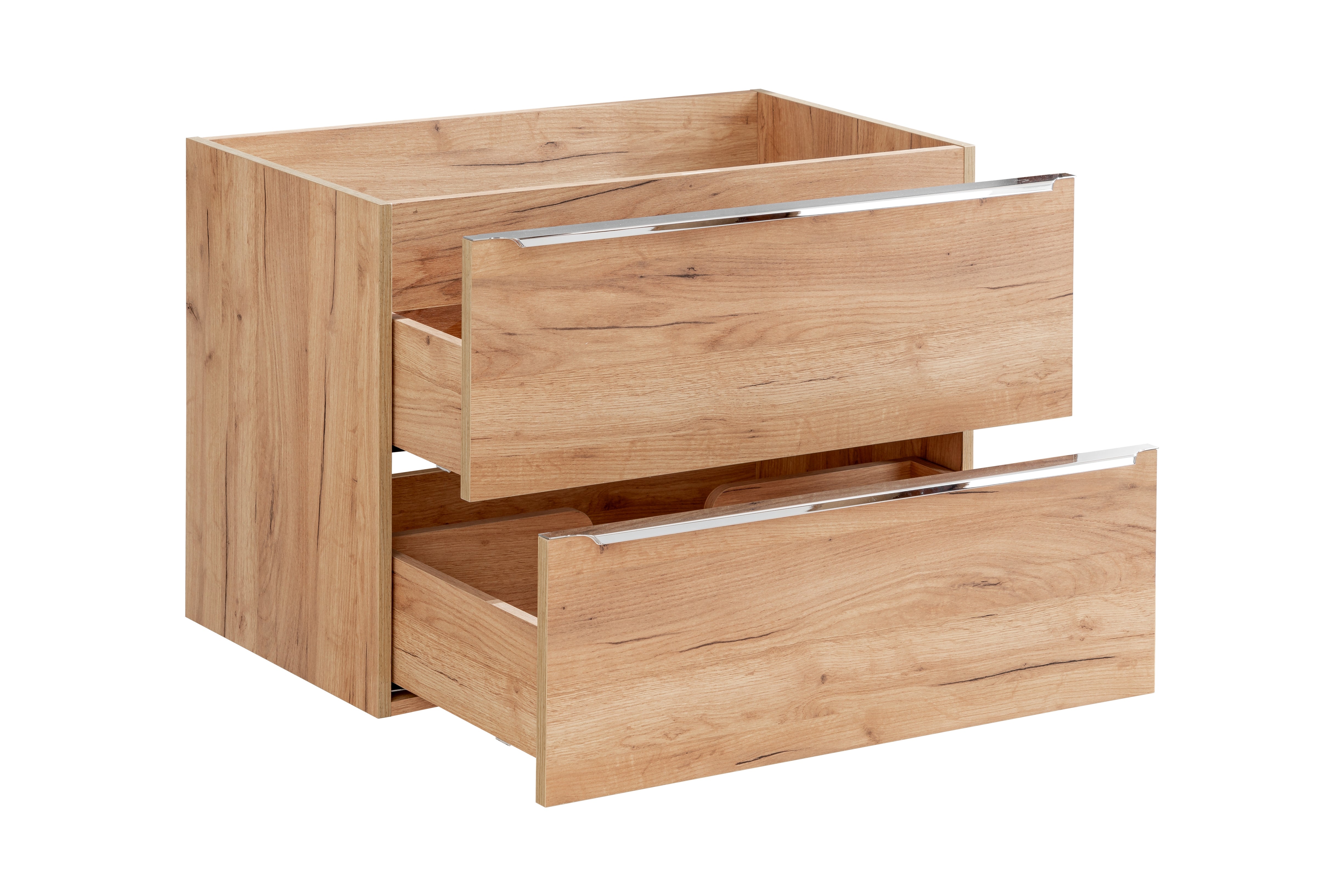 Capri Unterschrank für Waschbecken, 80 cm, 2 Schubladen Goldene Handwerkseiche