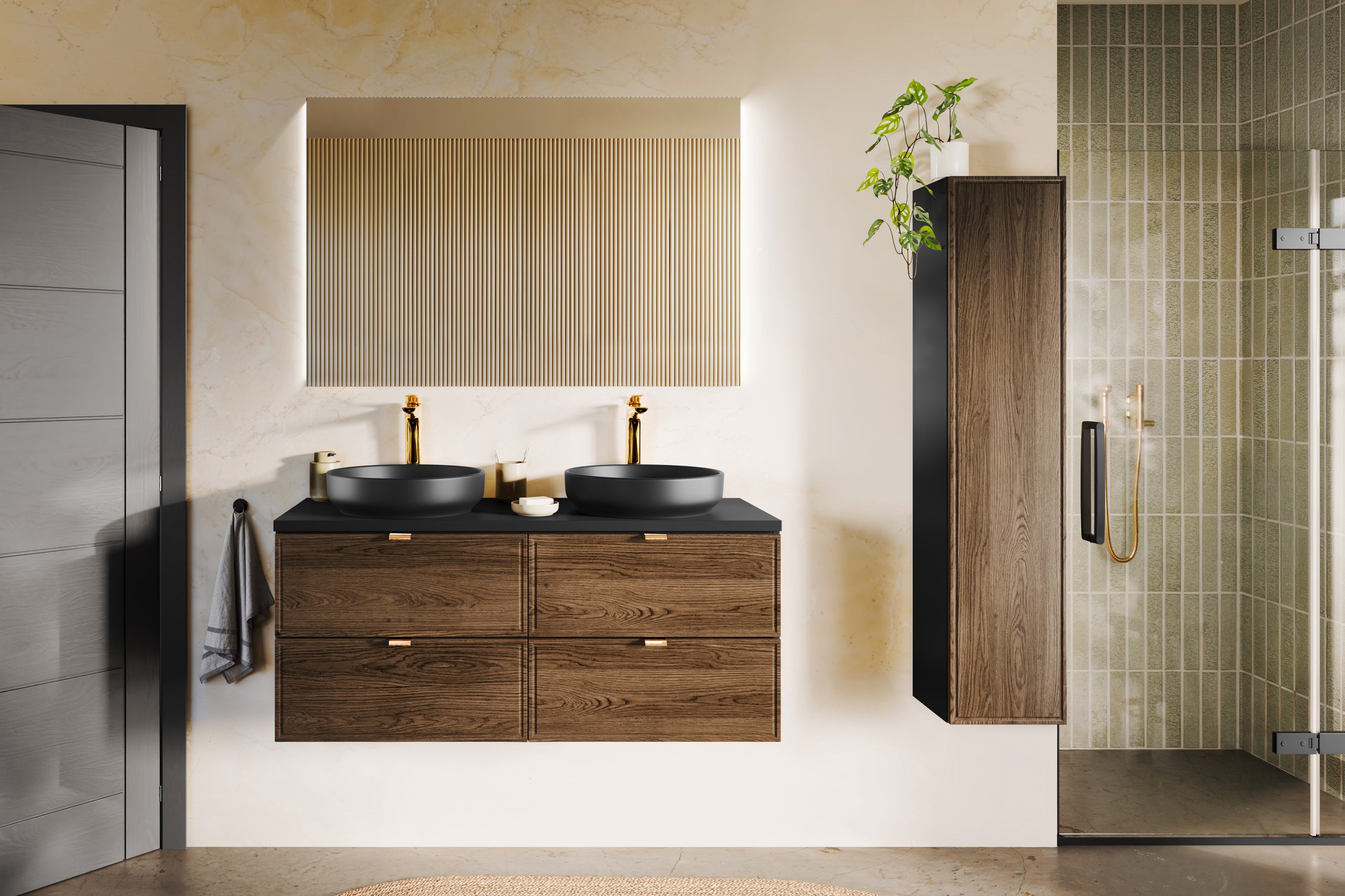 Talia Unterschrank für Waschbecken, 60 cm, 2 Schubladen