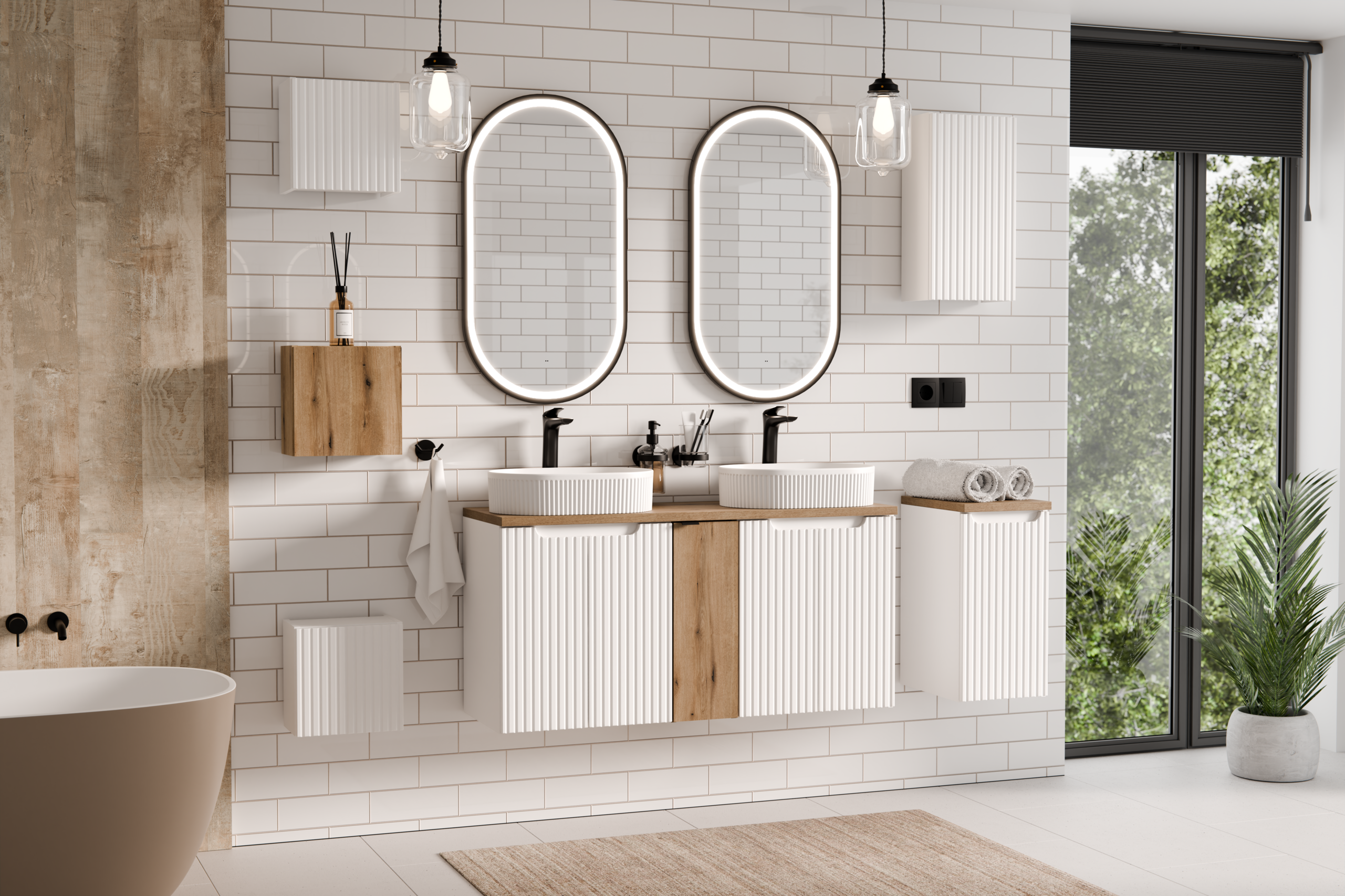 Nova Seitenschrank 30 cm 1 Tür Weiß Matt