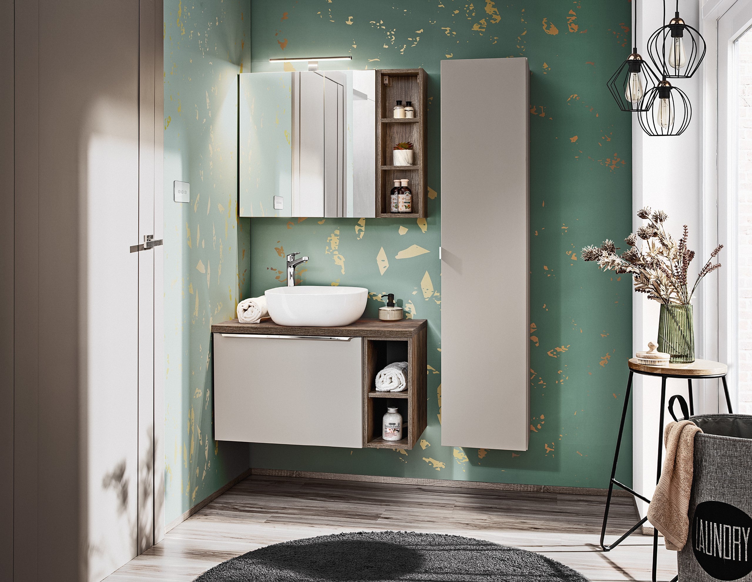 Santa Spiegelschrank, 60 cm, 2 Türen Tongrau