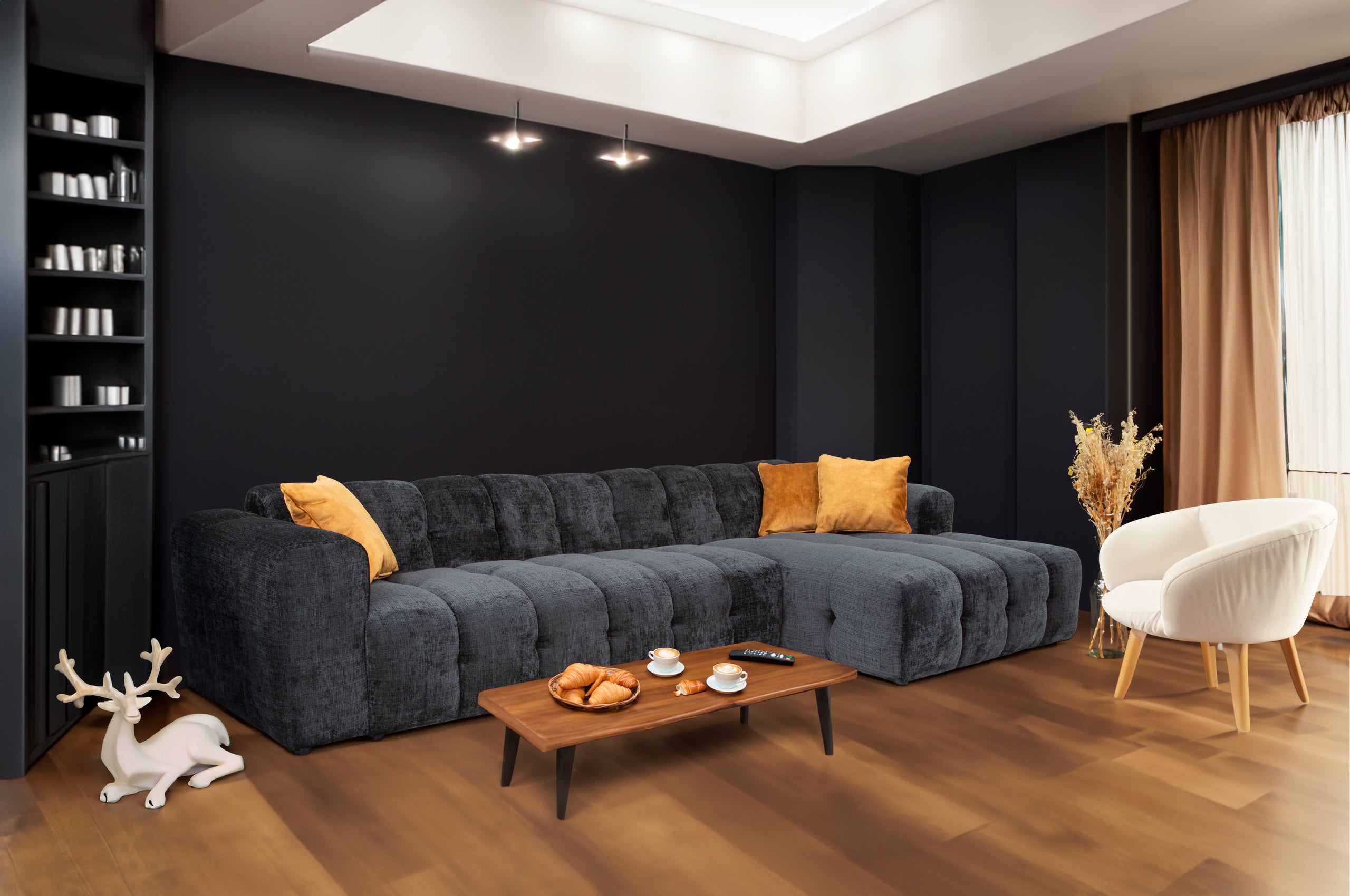 Cloud Ecksofa Schwarz