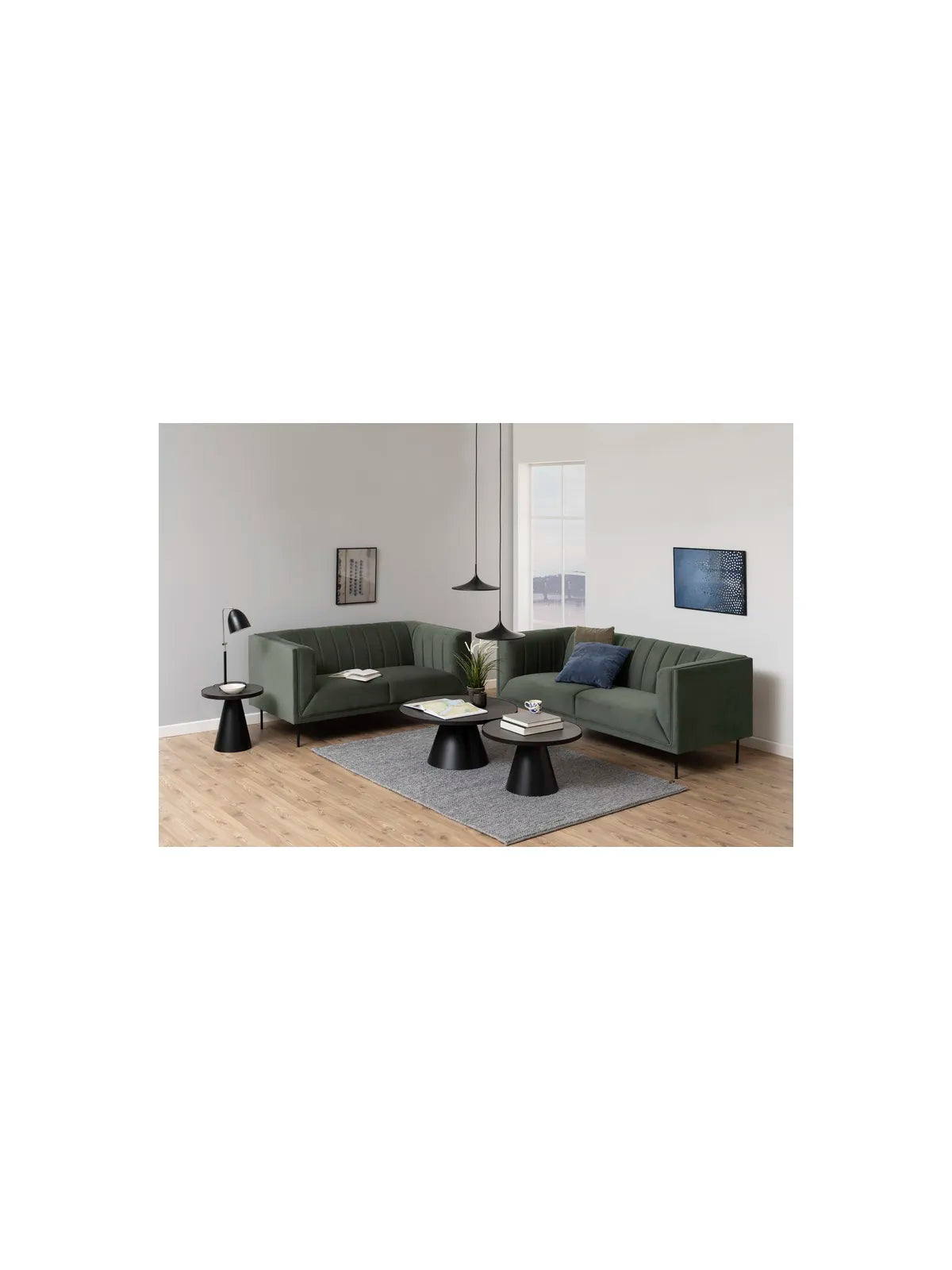 Runder Keramik Couchtisch Soli Schwarz