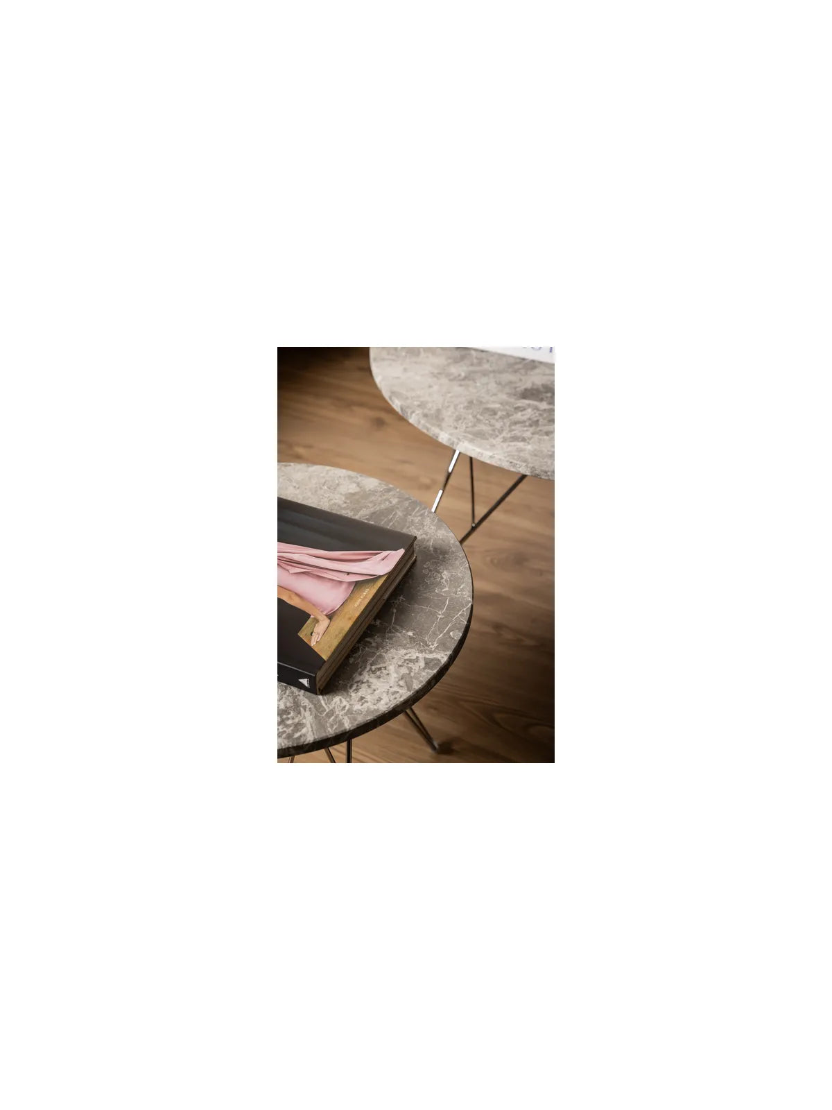 Runder Marmor Couchtisch Prunus Matt Braun