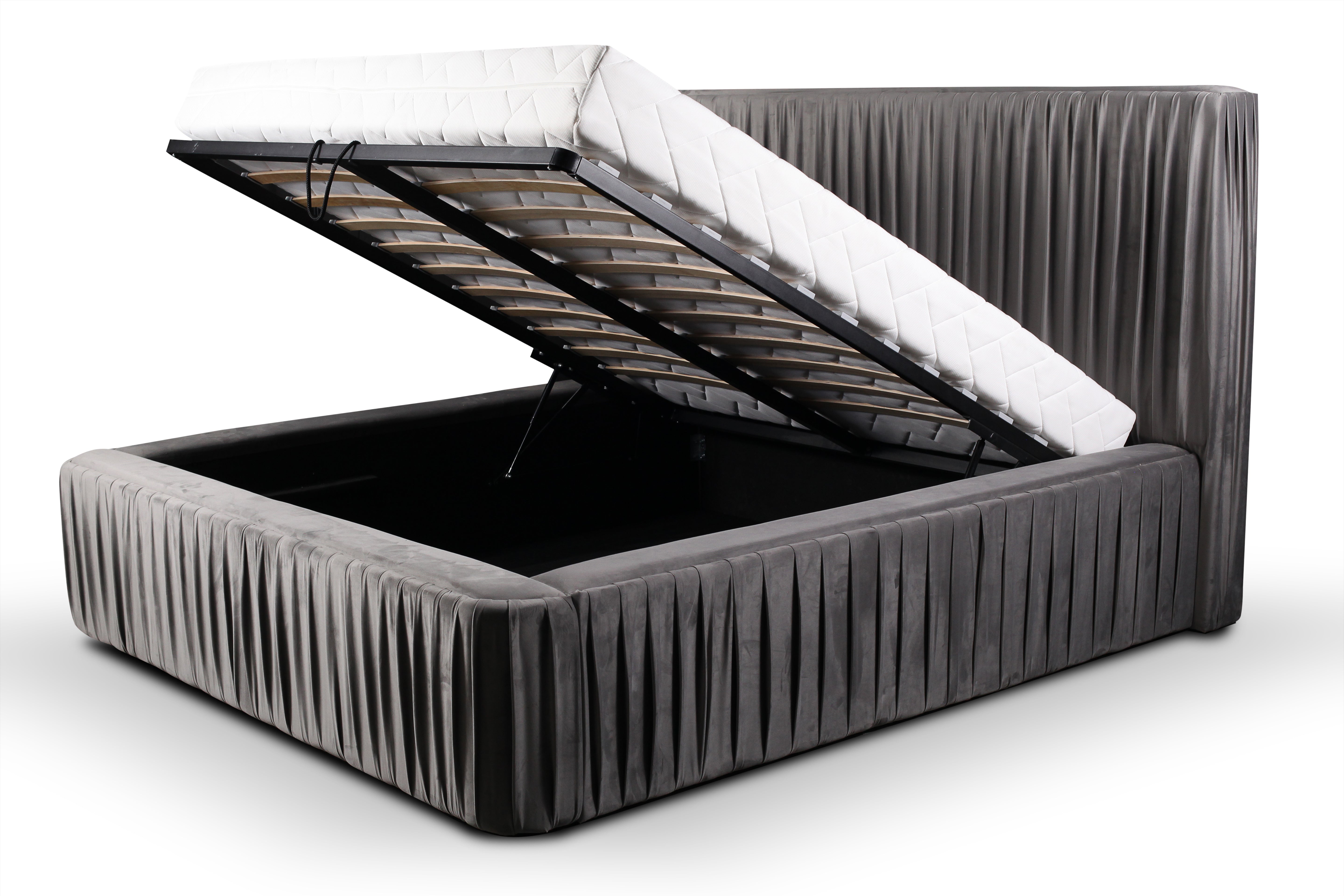 Chloe – Design Samt-Polsterbett mit Bettkasten