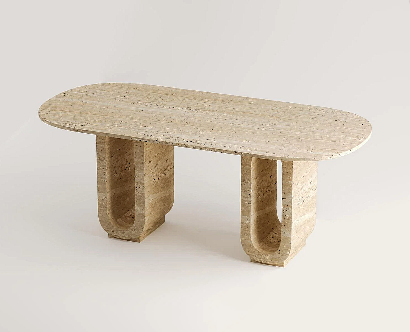 Deduce Travertin Esstisch Rechteckig