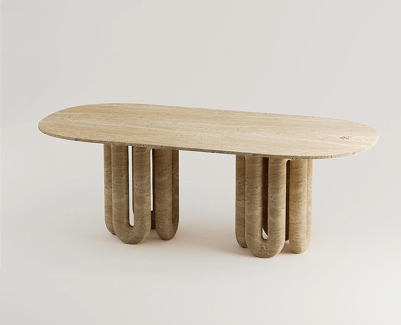 Pera Travertin Esstisch Oval