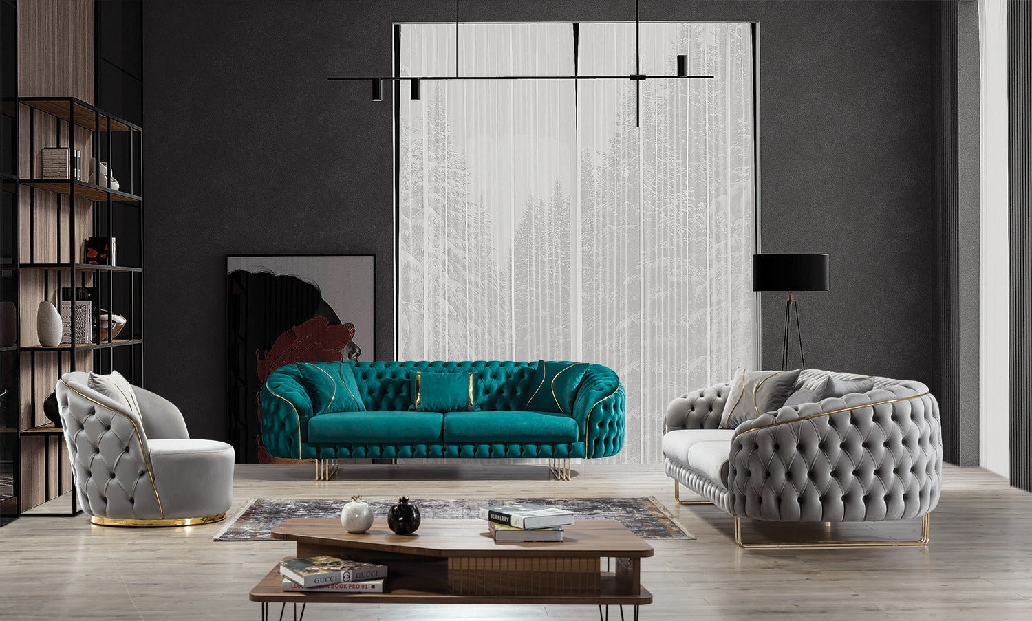 Cava Wohnzimmer Set 3-3-1