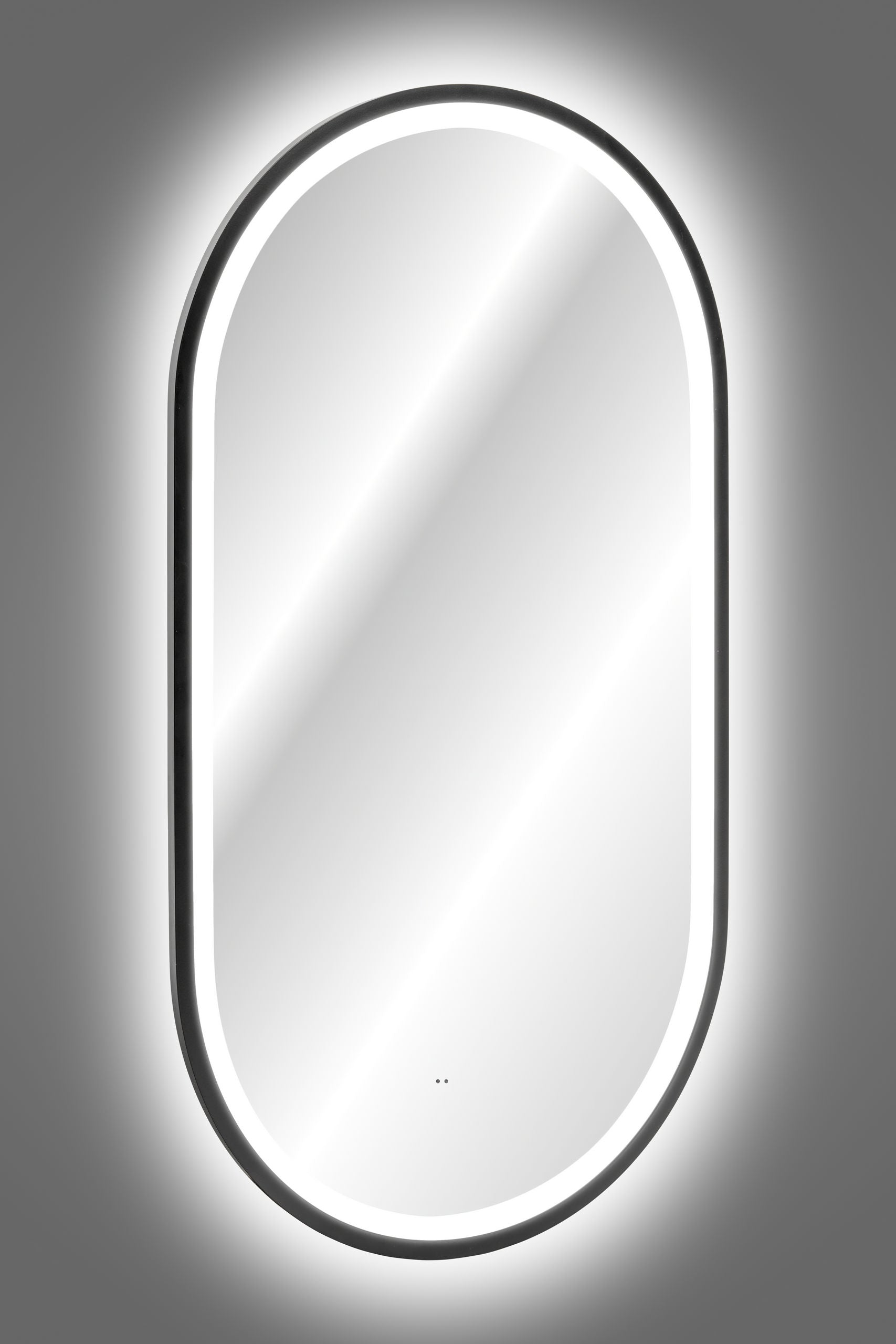 Lustro gerahmter LED-Spiegel Spiegel, Schwarz 50 x 4 x 90 cm