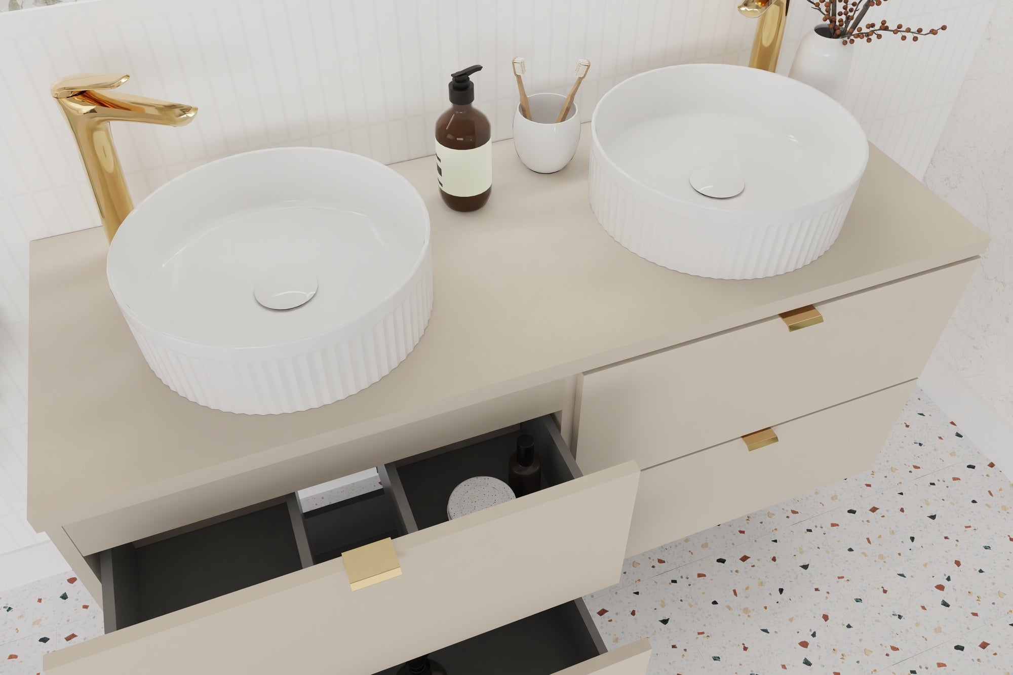 Dalia Unterschrank für Waschbecken, 60 cm, 2 Schubladen