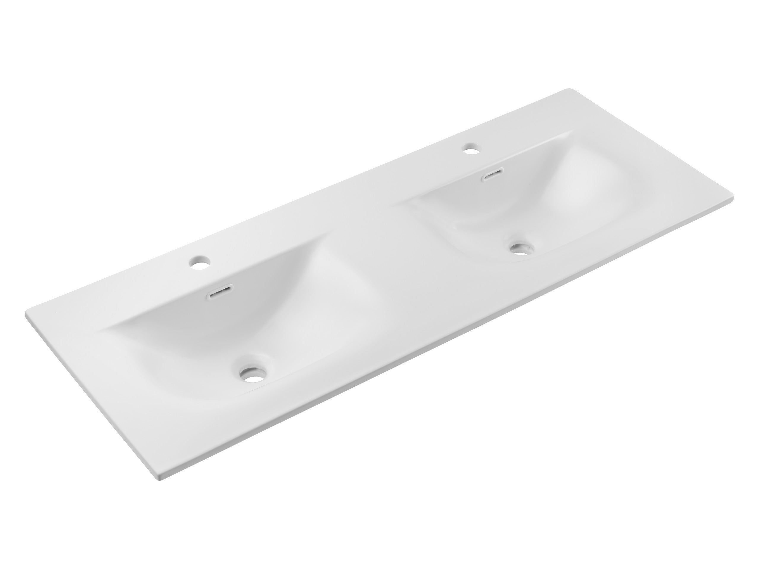 Sky Zweibecken-Möbelwaschtisch, 120 cm Weiß Matt