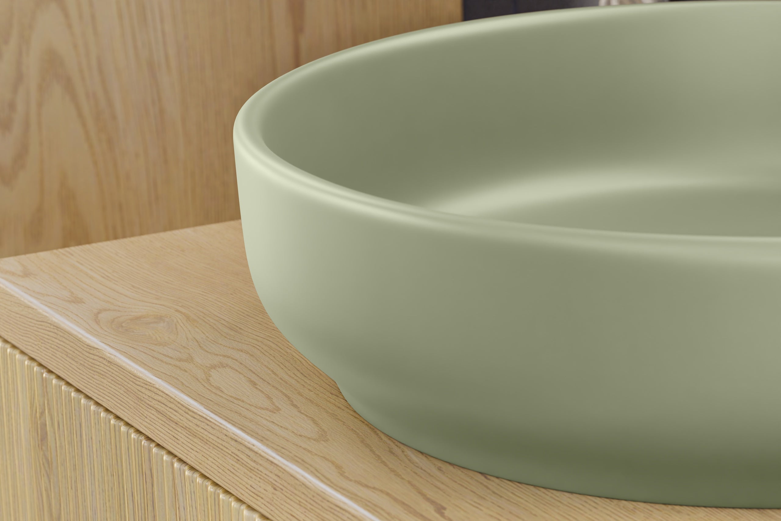 River Aufsatzwaschbecken Grün Matt 40 x 40 x 12 cm (RIVER 1 OLIVE GREEN MATT UN 40 ( E-6595 ))