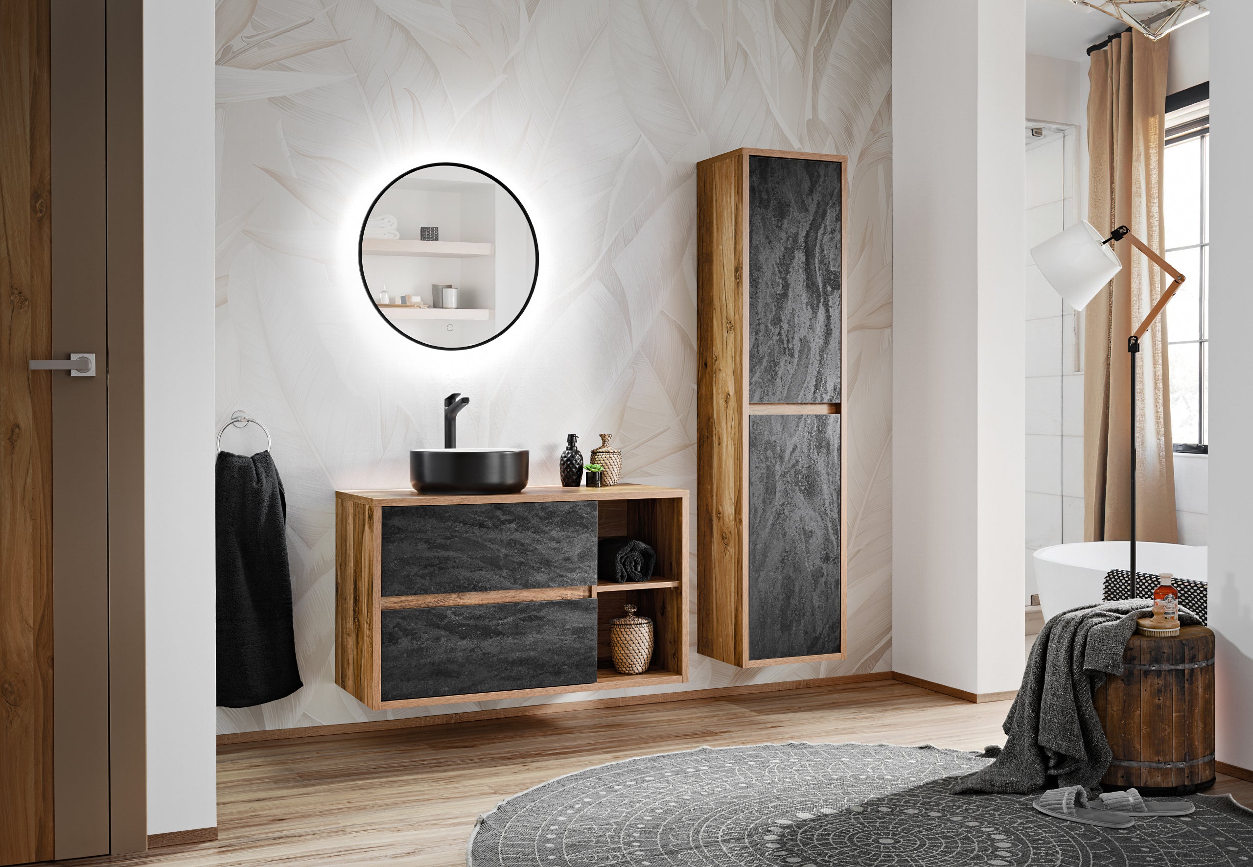 Hampton Unterschrank für Waschbecken, 100 cm, 2 Schubladen