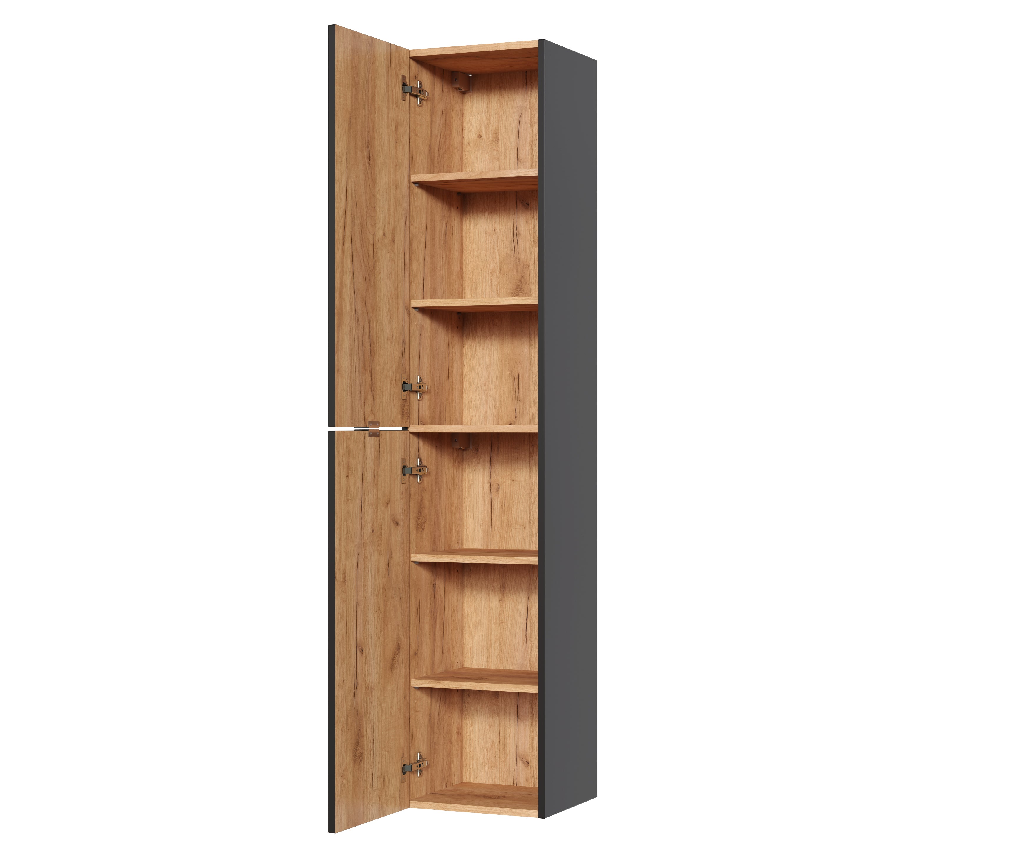 Capri Hochschrank 2 Türen Schwarz Matt