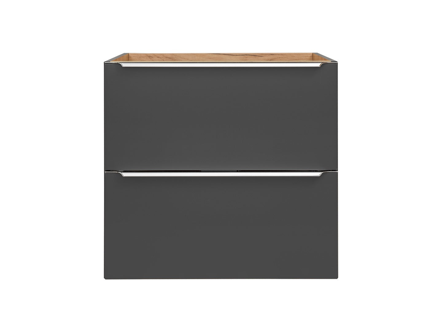 Capri Unterschrank für Waschbecken, 60 cm, 2 Schubladen Schwarz Matt