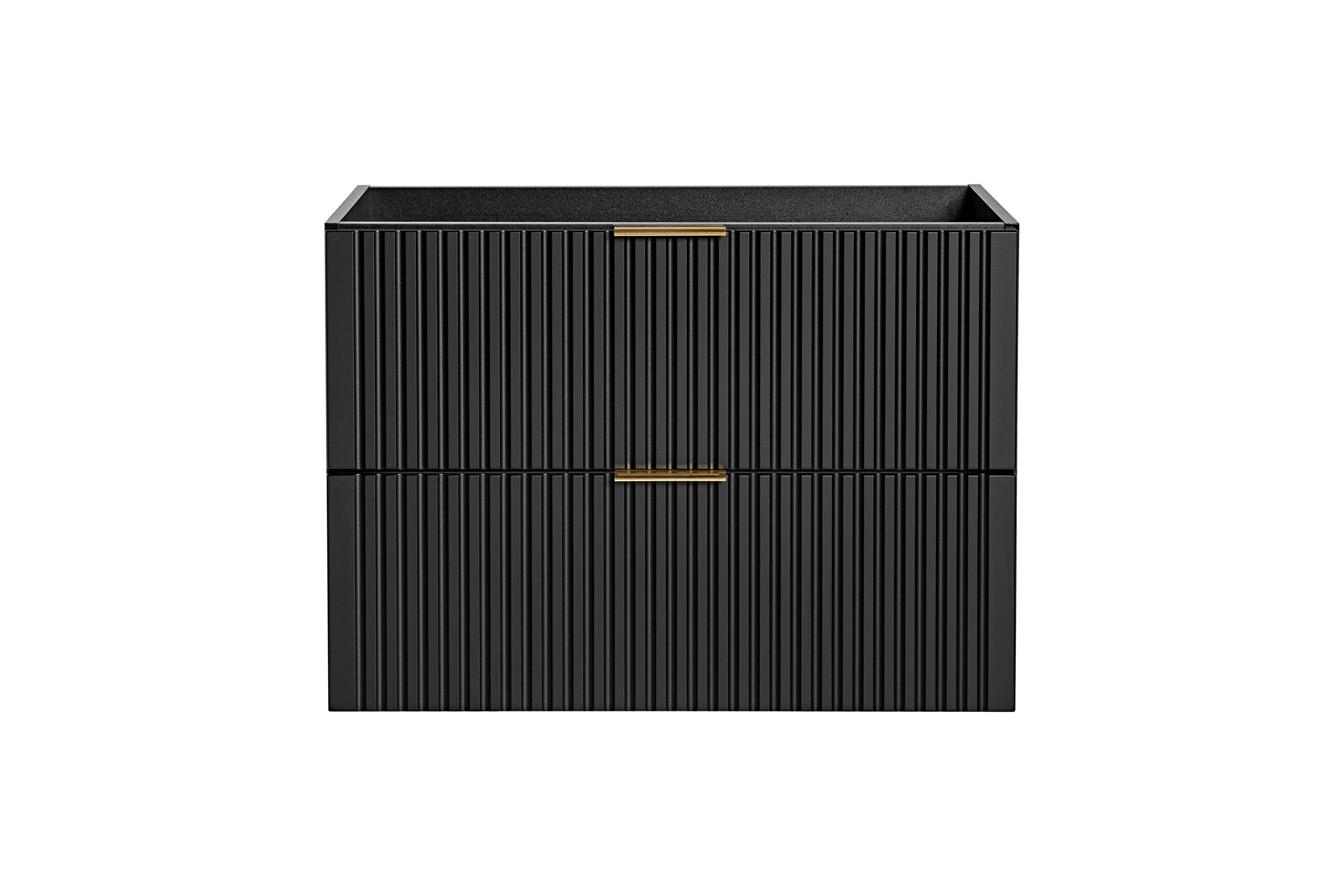 Adel Unterschrank für Waschbecken 80 cm, 2 Schubladen Schwarz Matt