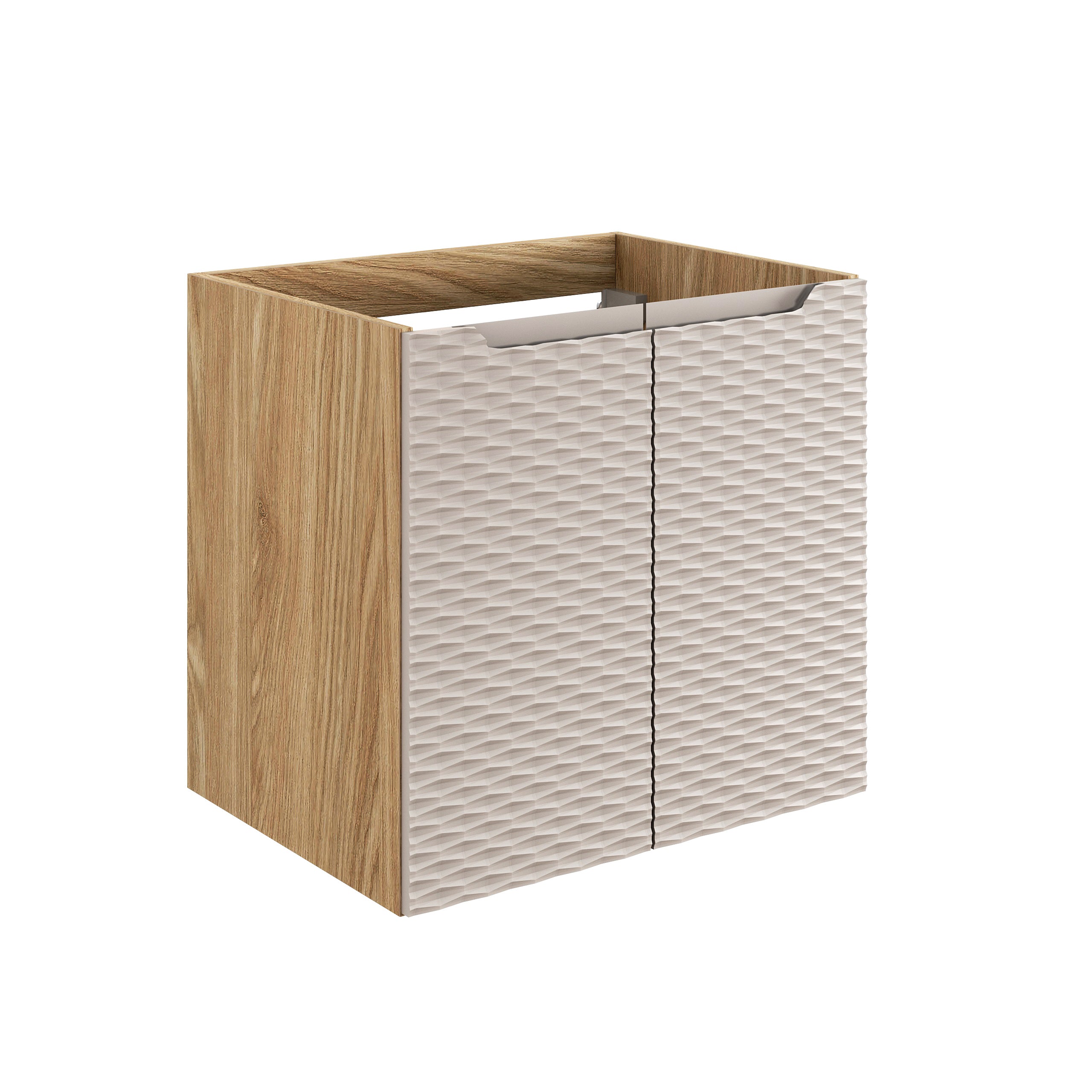 Ocean Waschbeckenunterschrank 60 cm, 2 Türen Beige, Eiche geölt