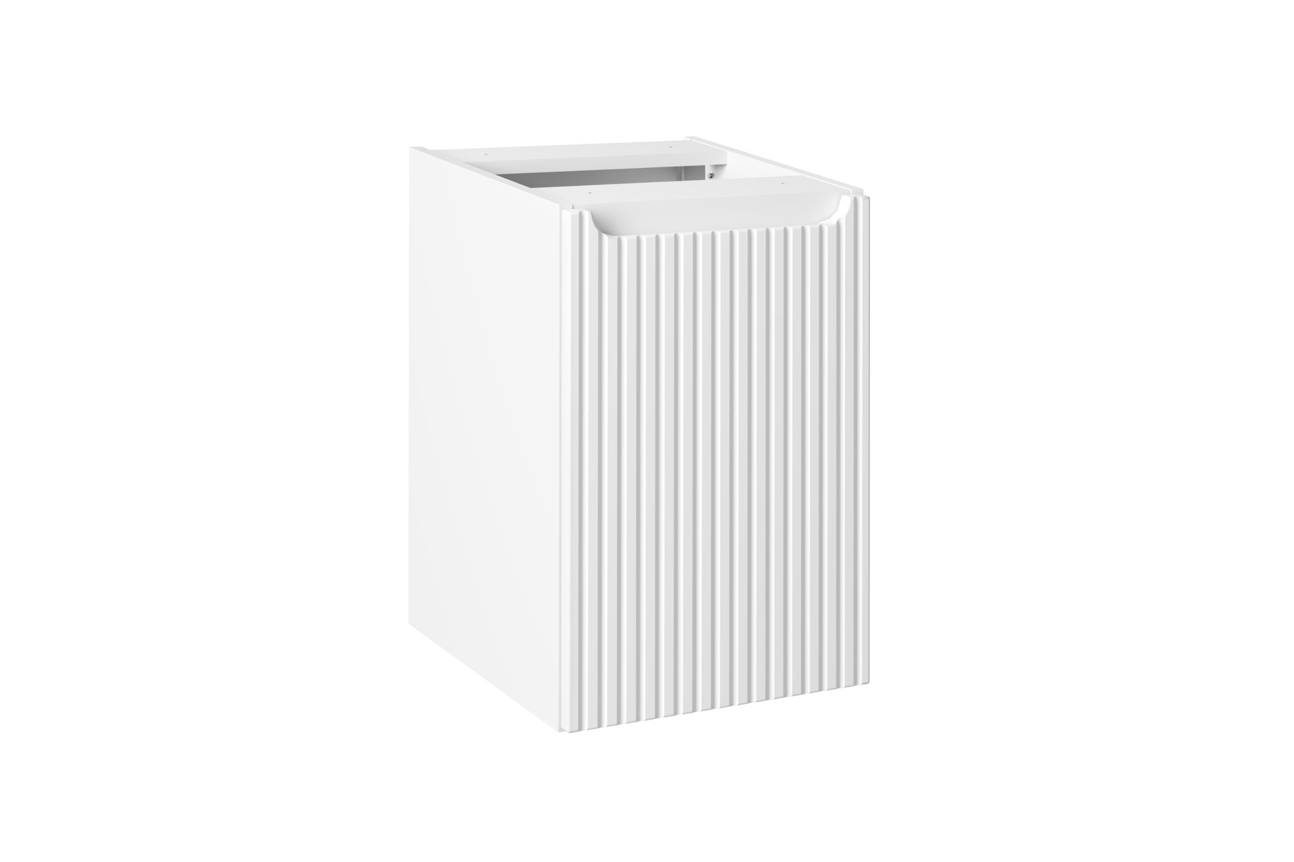 Nova Seitenschrank 40 cm mit Wäschekorb Weiß Matt