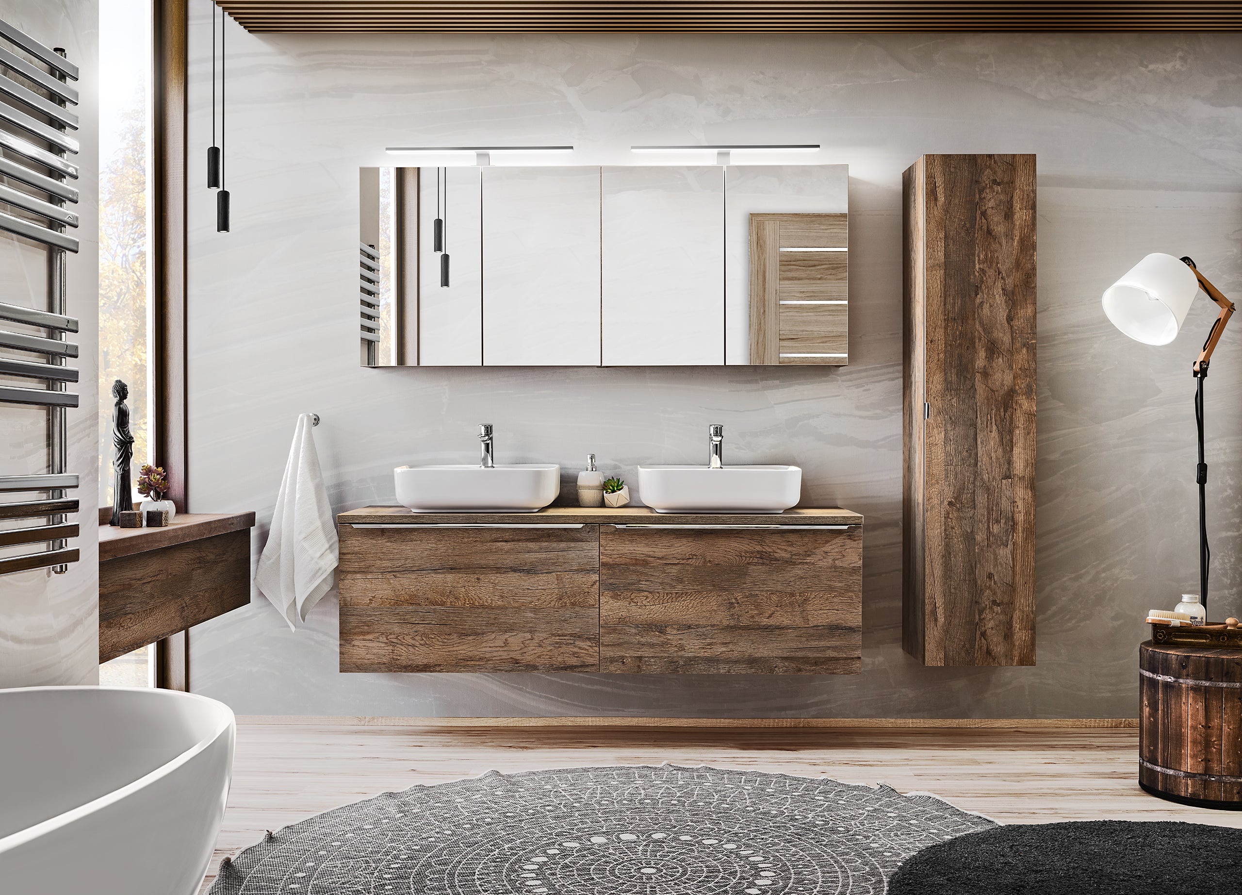 Santa Arbeitsplatte 160 cm Santa Fe Vintage Eiche