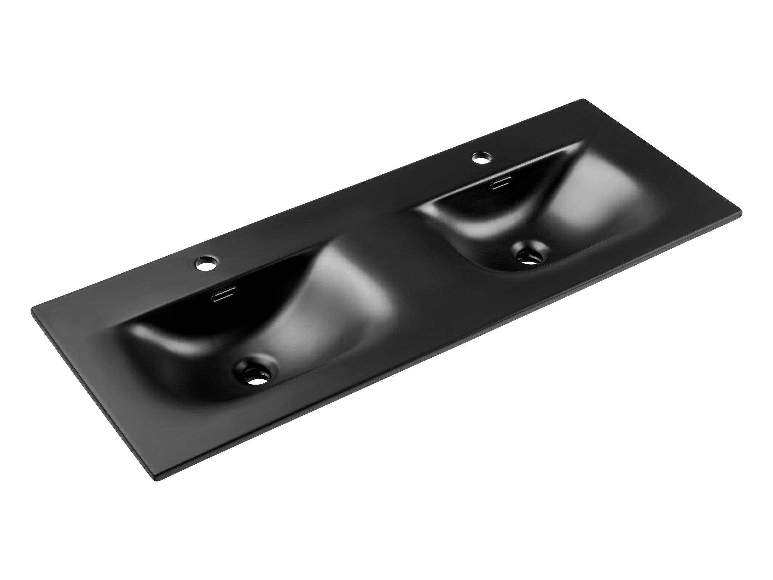 Sky Zweibecken-Möbelwaschtisch, 120 cm Schwarz Matt