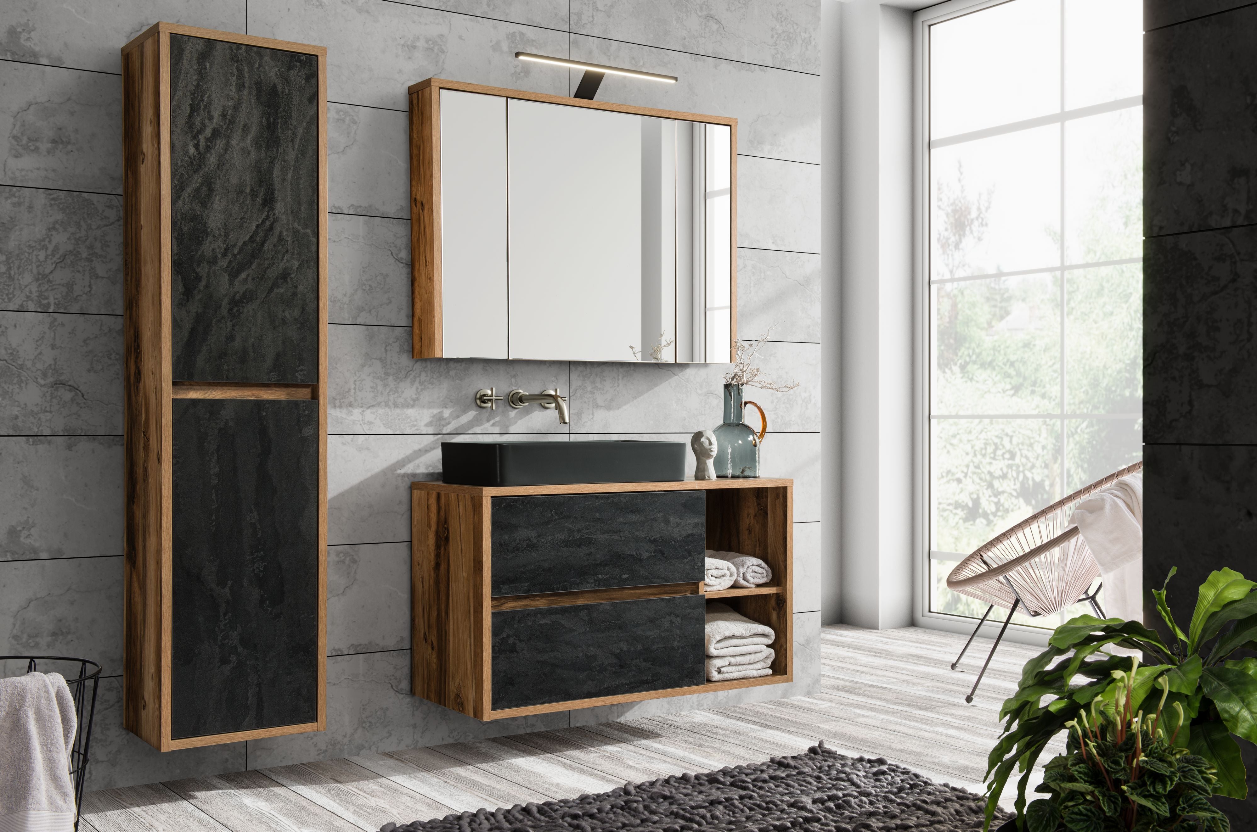 Hampton Spiegelschrank 100 cm 3 Türen