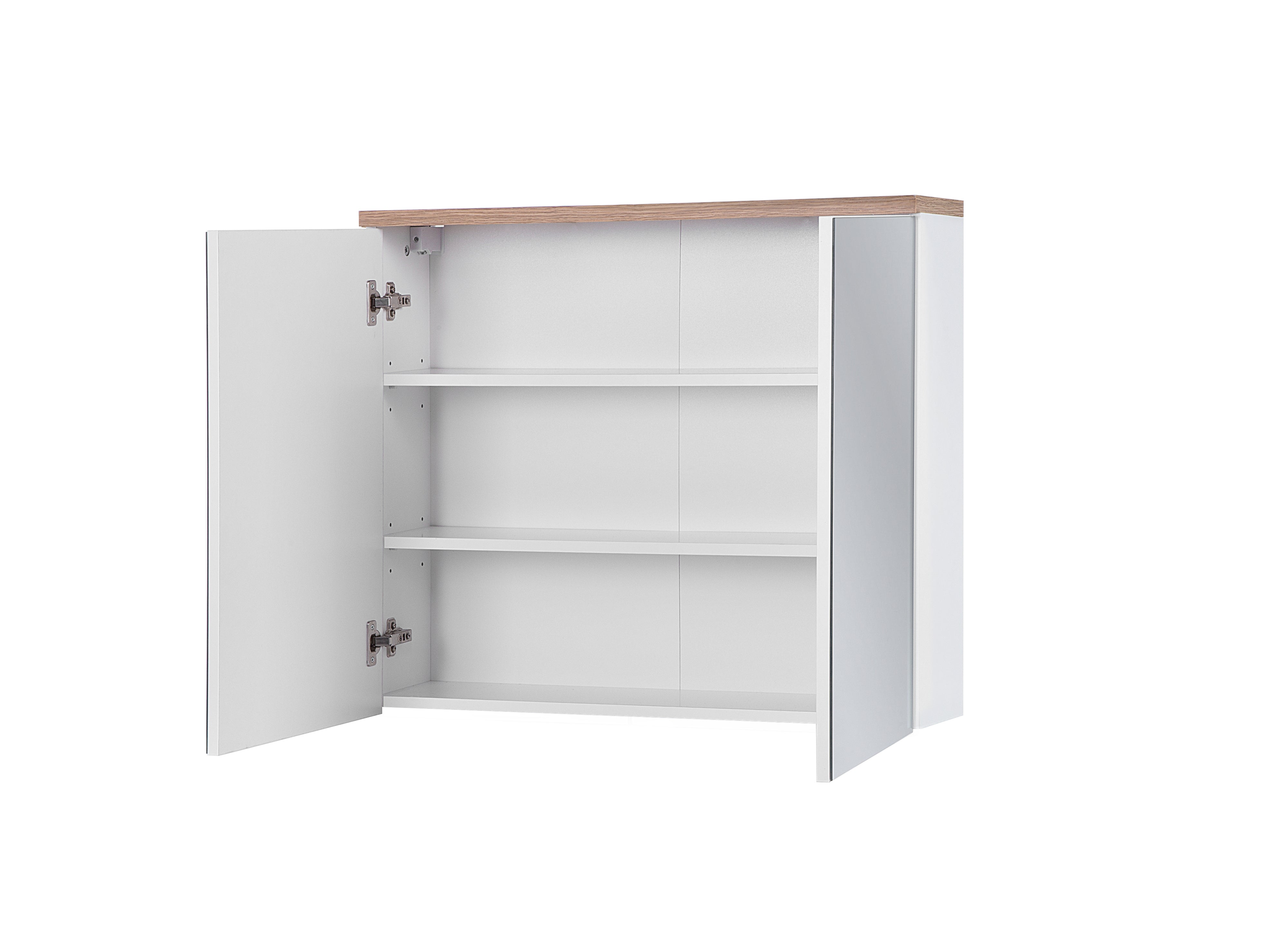 Bali Spiegelschrank 80cm, 2 Türen Weiß