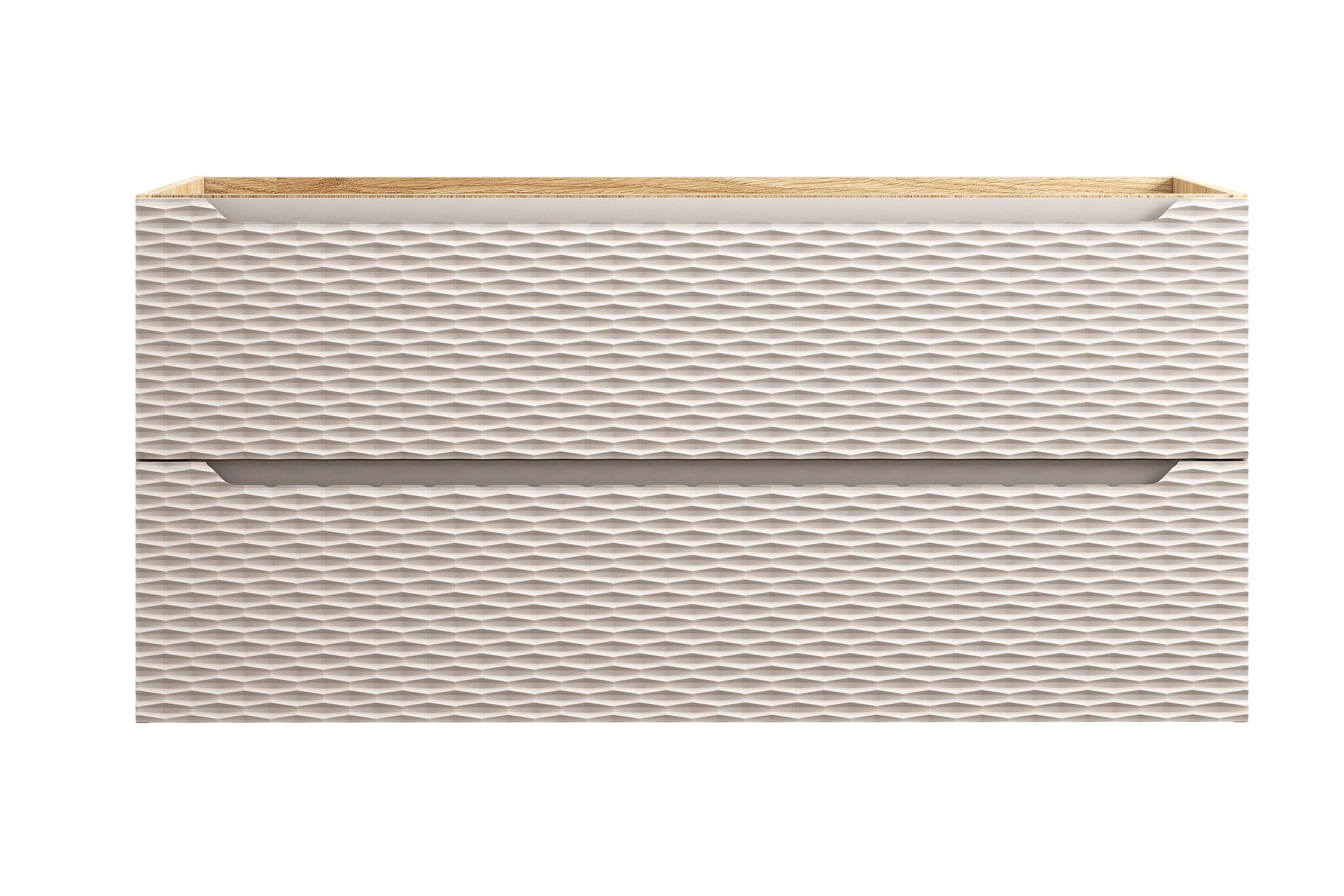 Ocean Unterschrank für Waschbecken, 120 cm, 2 Schubladen Beige, Eiche geölt