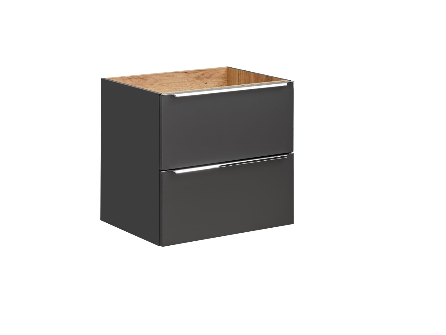 Capri Unterschrank für Waschbecken, 60 cm, 2 Schubladen Schwarz Matt
