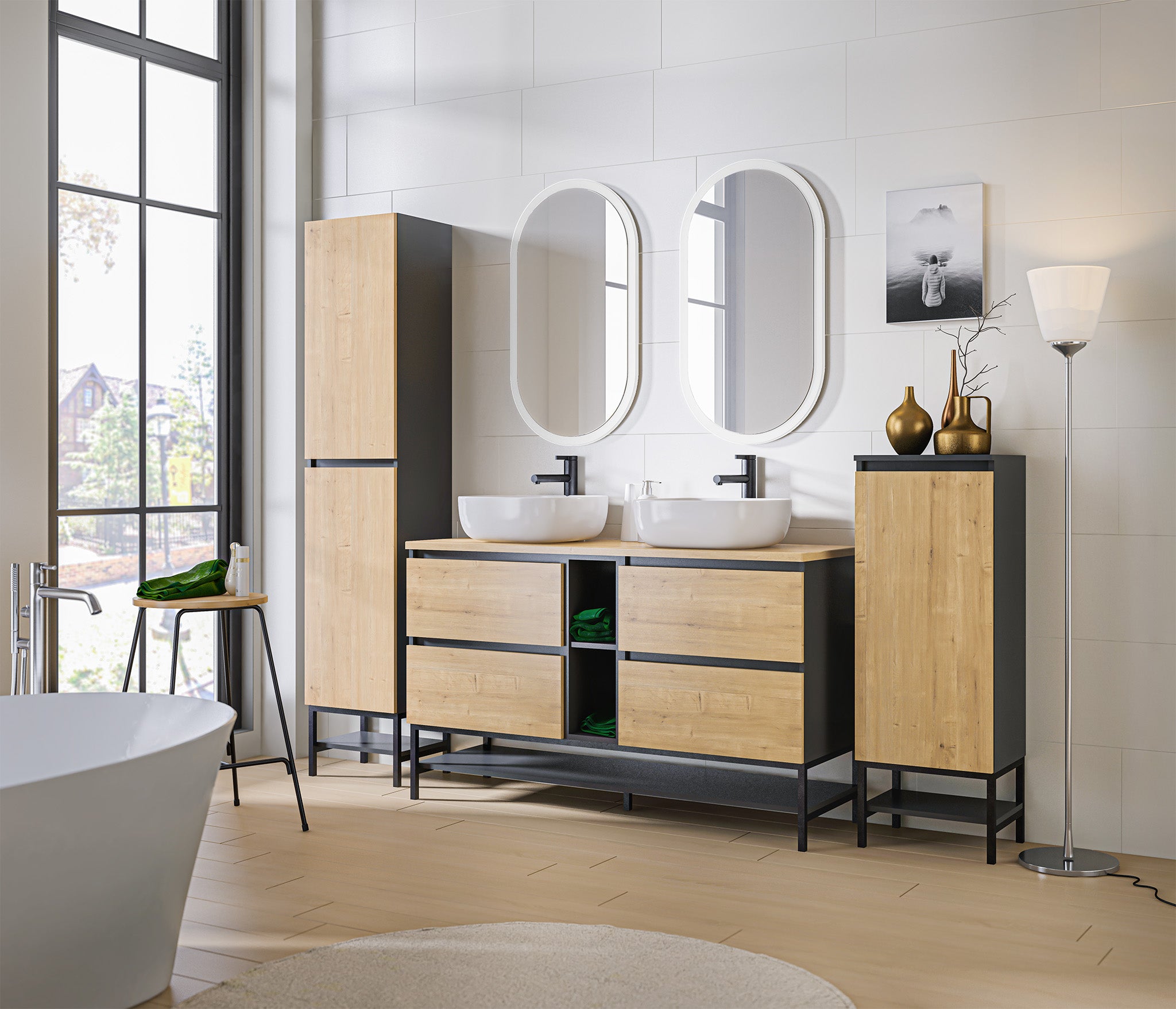 Monaco Hochschrank 2 Türen